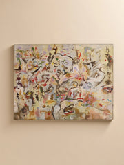 The Vintage "Nightingale + Waterfall" Abstract Oil PaintingArtMiscellanea, etc.