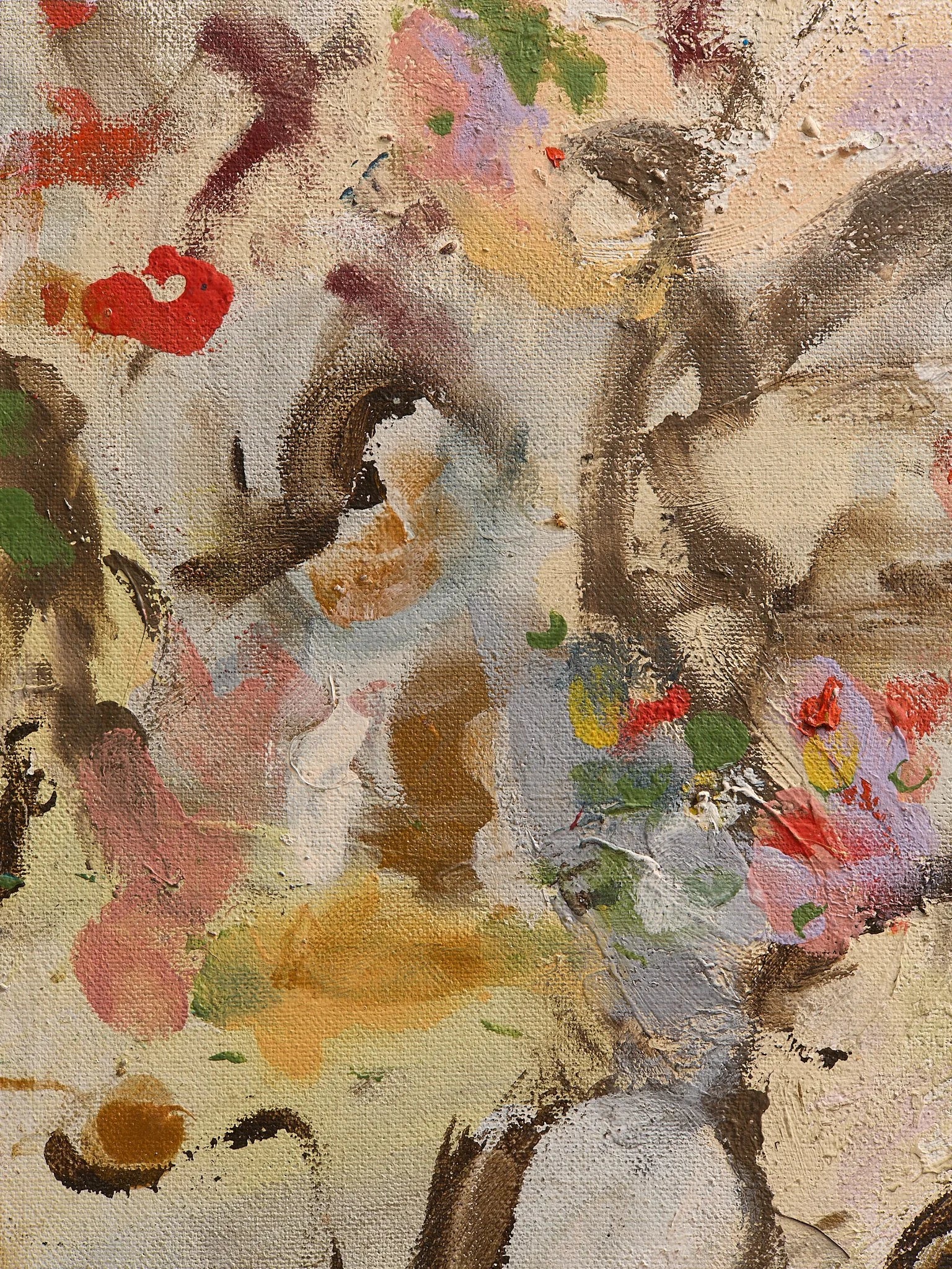 The Vintage "Nightingale + Waterfall" Abstract Oil PaintingArtMiscellanea, etc.