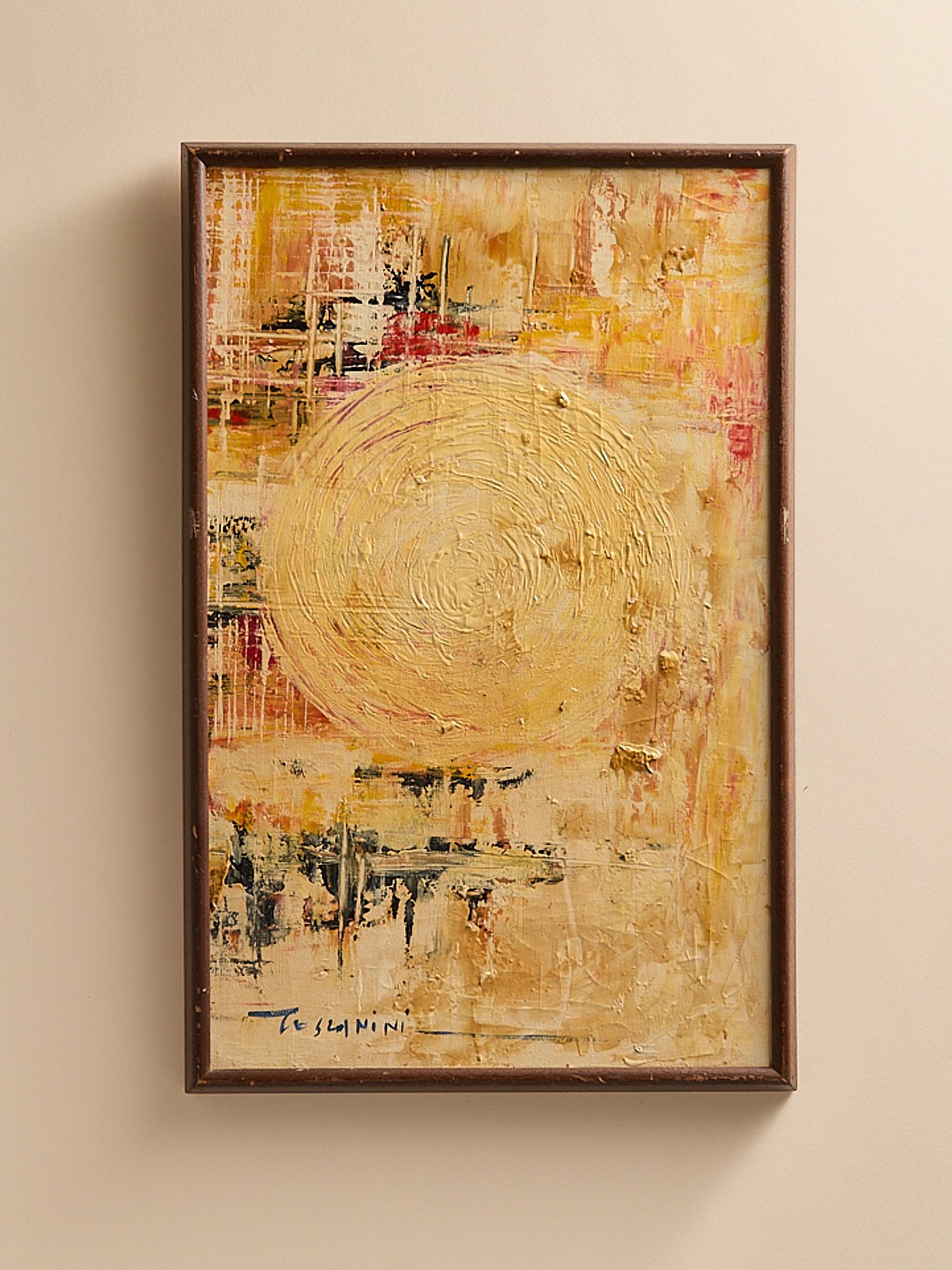 The Vintage Mid-Century Abstract Painting, Circular by ToscaniniArtMiscellanea, etc.