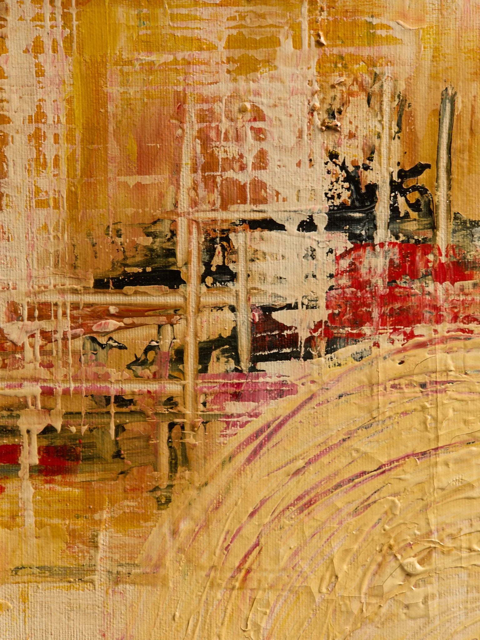 The Vintage Mid-Century Abstract Painting, Circular by ToscaniniArtMiscellanea, etc.