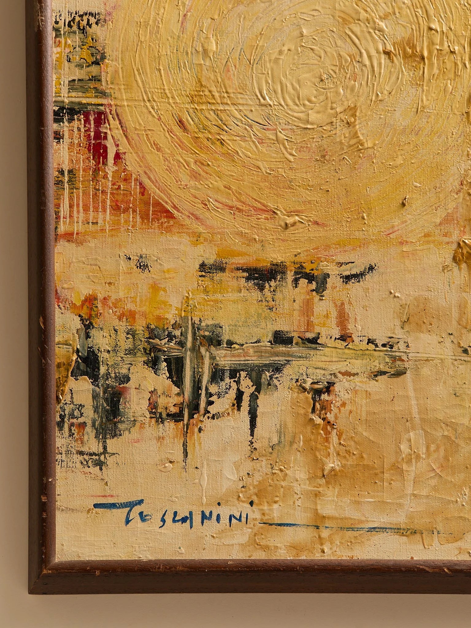 The Vintage Mid-Century Abstract Painting, Circular by ToscaniniArtMiscellanea, etc.