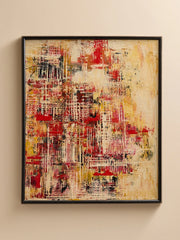 The Vintage Mid-Century Abstract Painting, Gridwork by ToscaniniArtMiscellanea, etc.