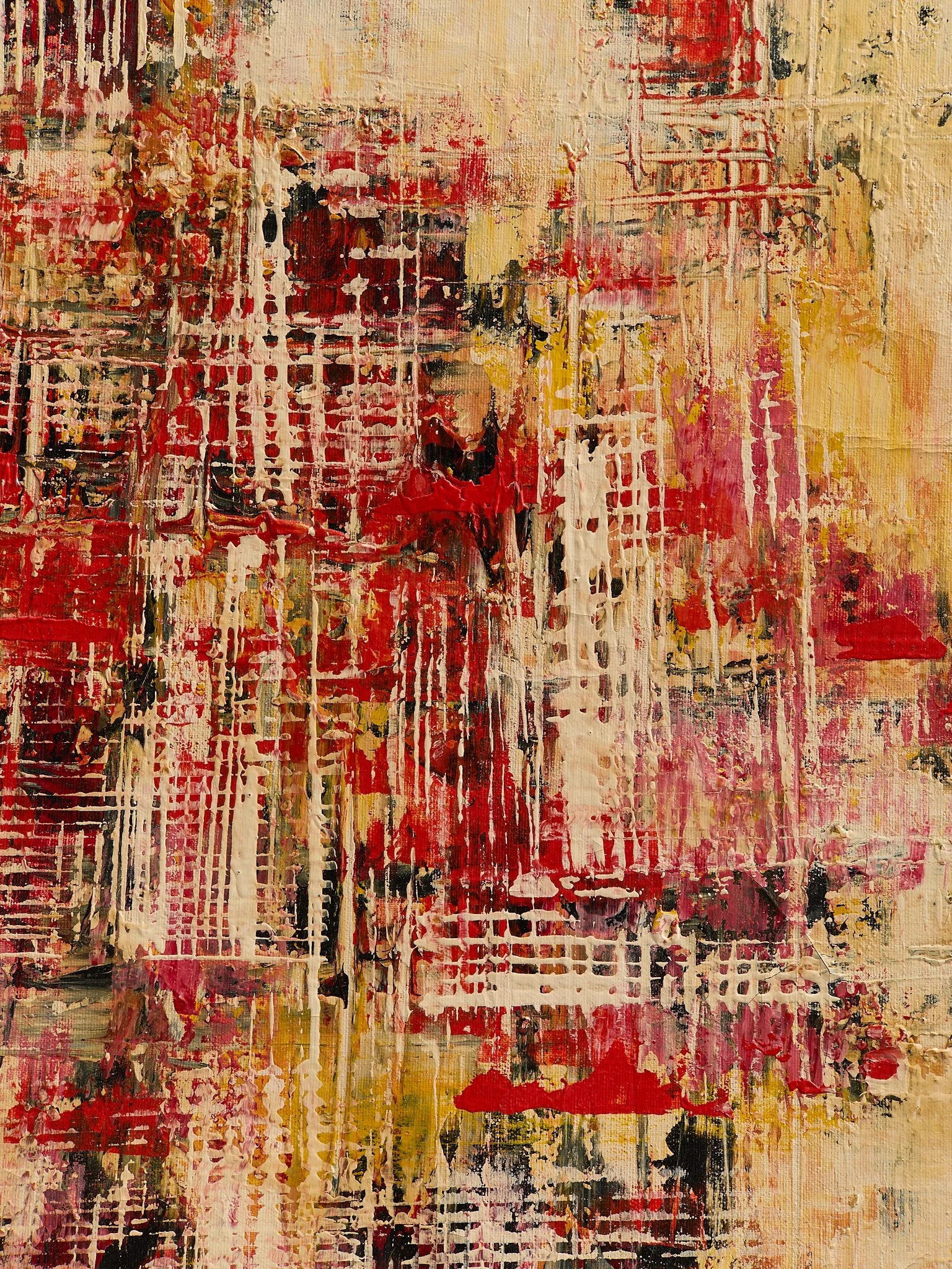 The Vintage Mid-Century Abstract Painting, Gridwork by ToscaniniArtMiscellanea, etc.