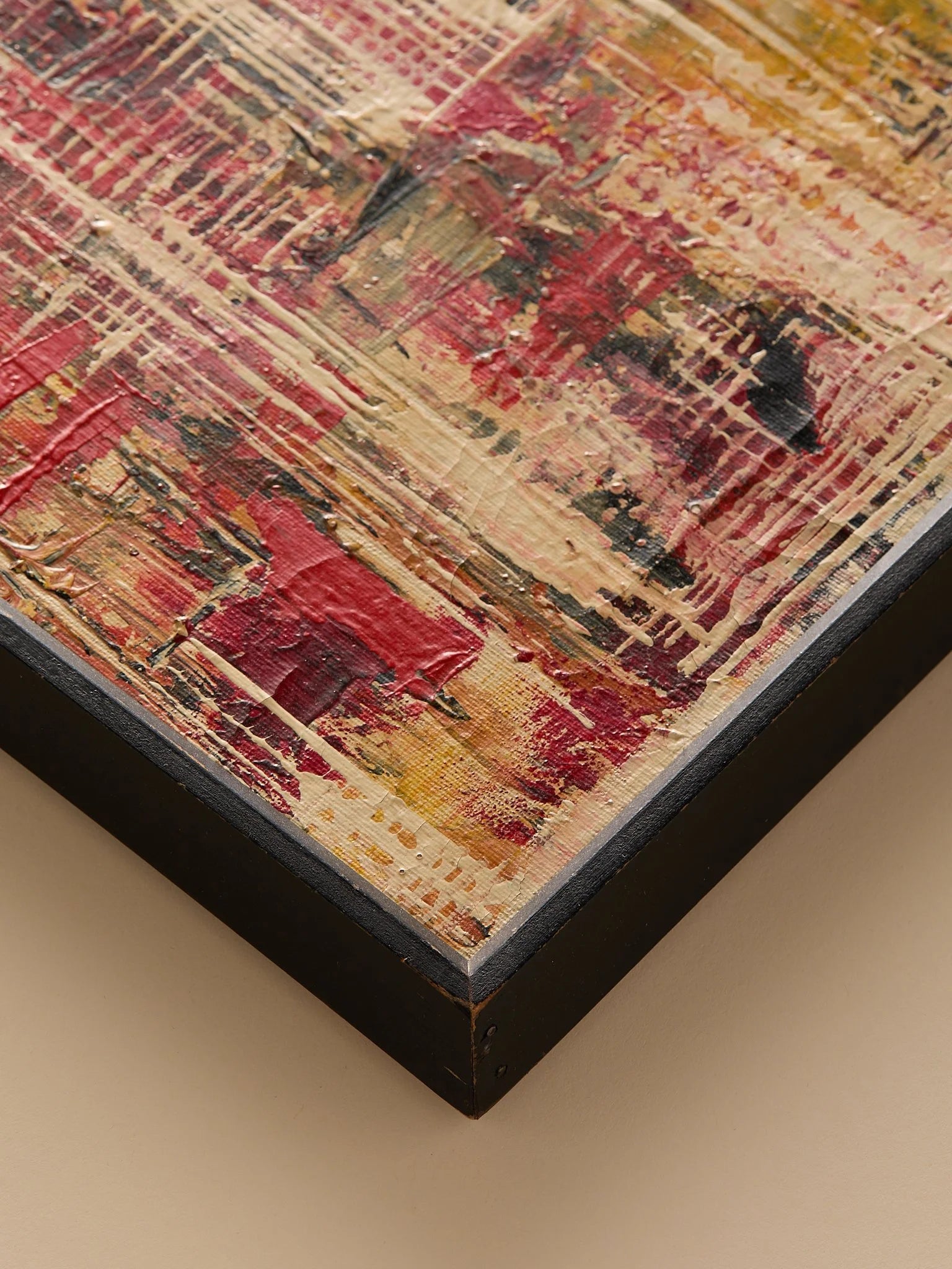 The Vintage Mid-Century Abstract Painting, Gridwork by ToscaniniArtMiscellanea, etc.