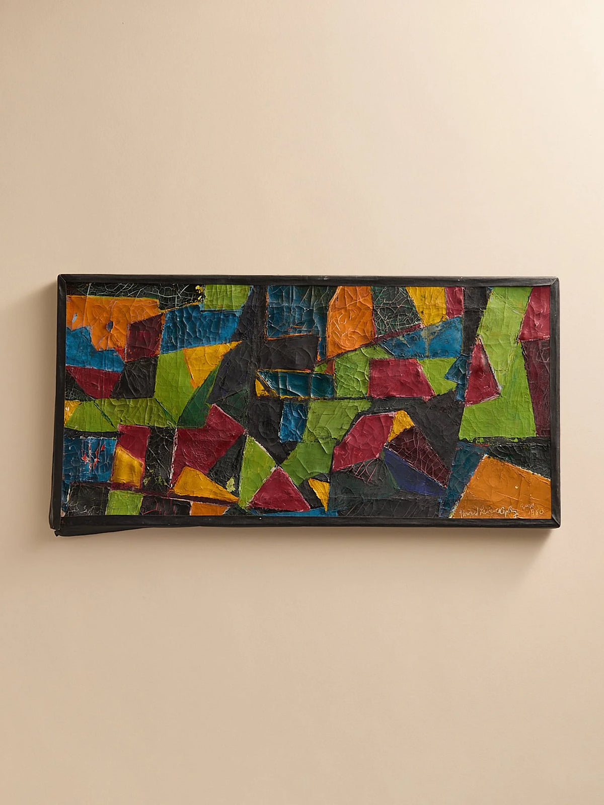 The Vintage 1950s Howard L. Apley Bold Abstract Oil PaintingArtMiscellanea, etc.
