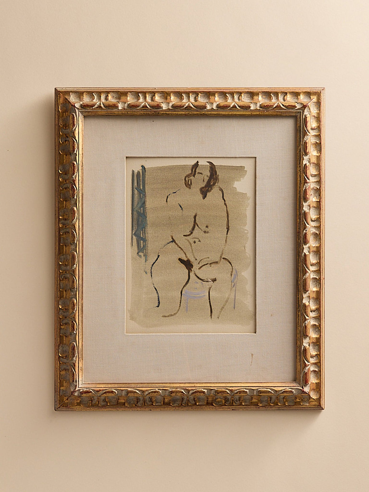 The Vintage Expressionist Watercolor Painting of Female NudeArtMiscellanea, etc.