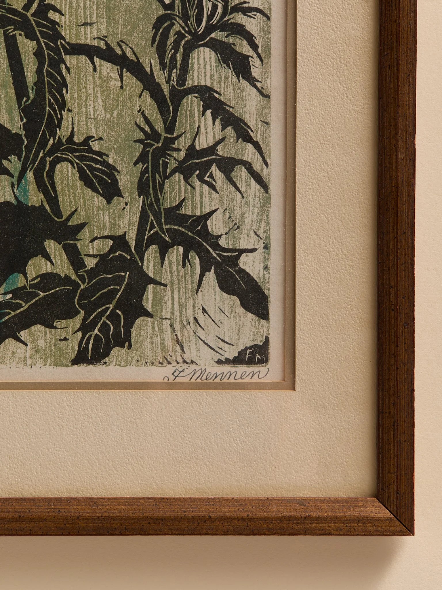 The Vintage Fanny Mennen "Thistle" Original Woodblock PrintArtMiscellanea, etc.