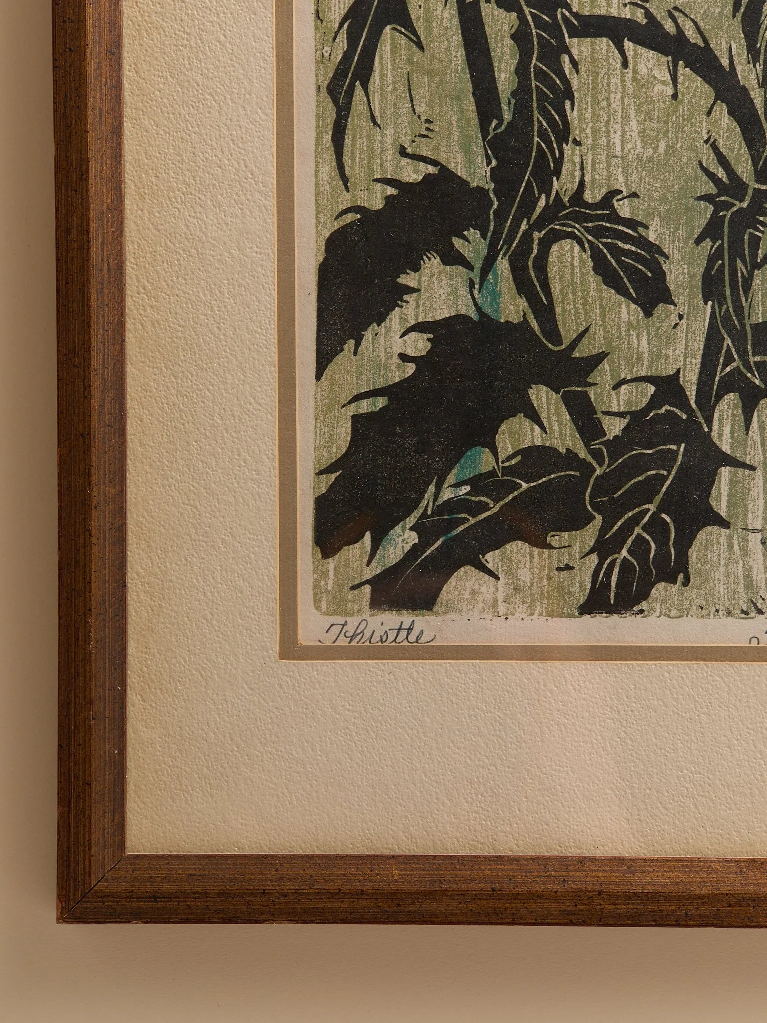 The Vintage Fanny Mennen "Thistle" Original Woodblock PrintArtMiscellanea, etc.