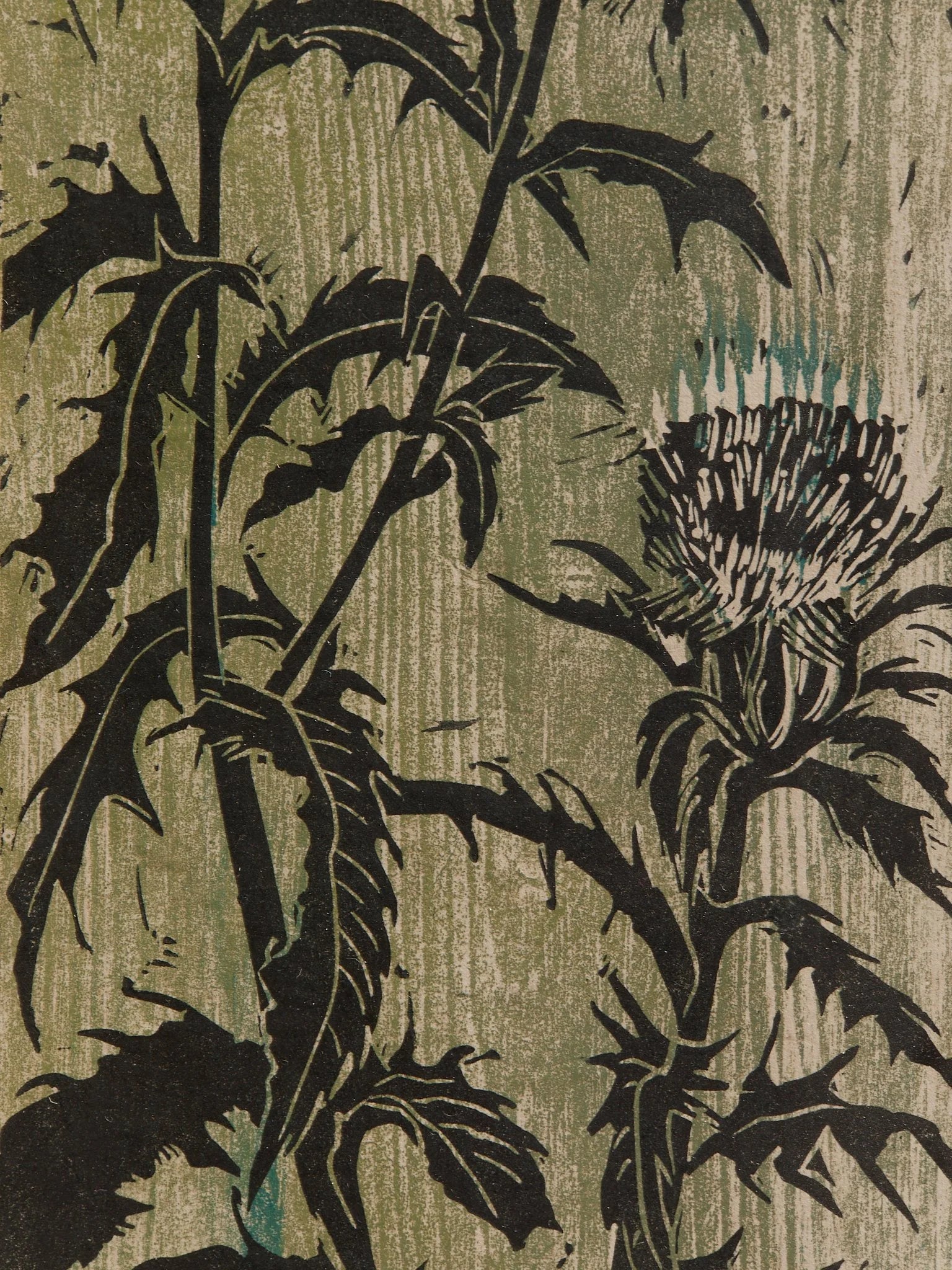 The Vintage Fanny Mennen "Thistle" Original Woodblock PrintArtMiscellanea, etc.