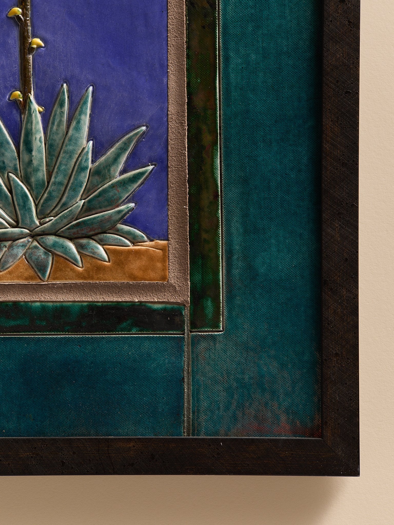 The "American Agave" Glazed Raku Pottery PlaqueArtMiscellanea, etc.