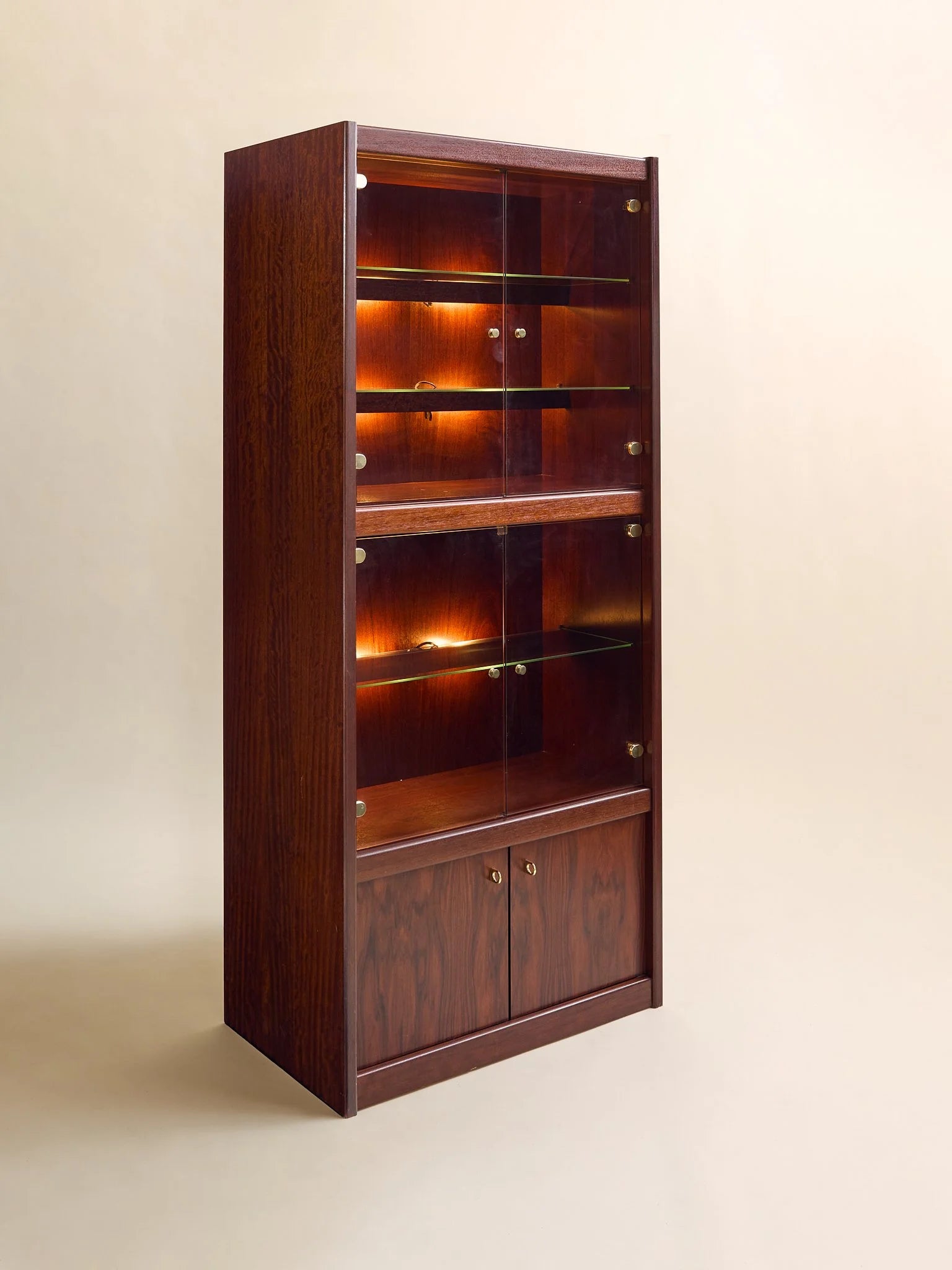 The Vintage Rosewood And Glass Bar CabinetCabinets and ShelvingMiscellanea, etc.
