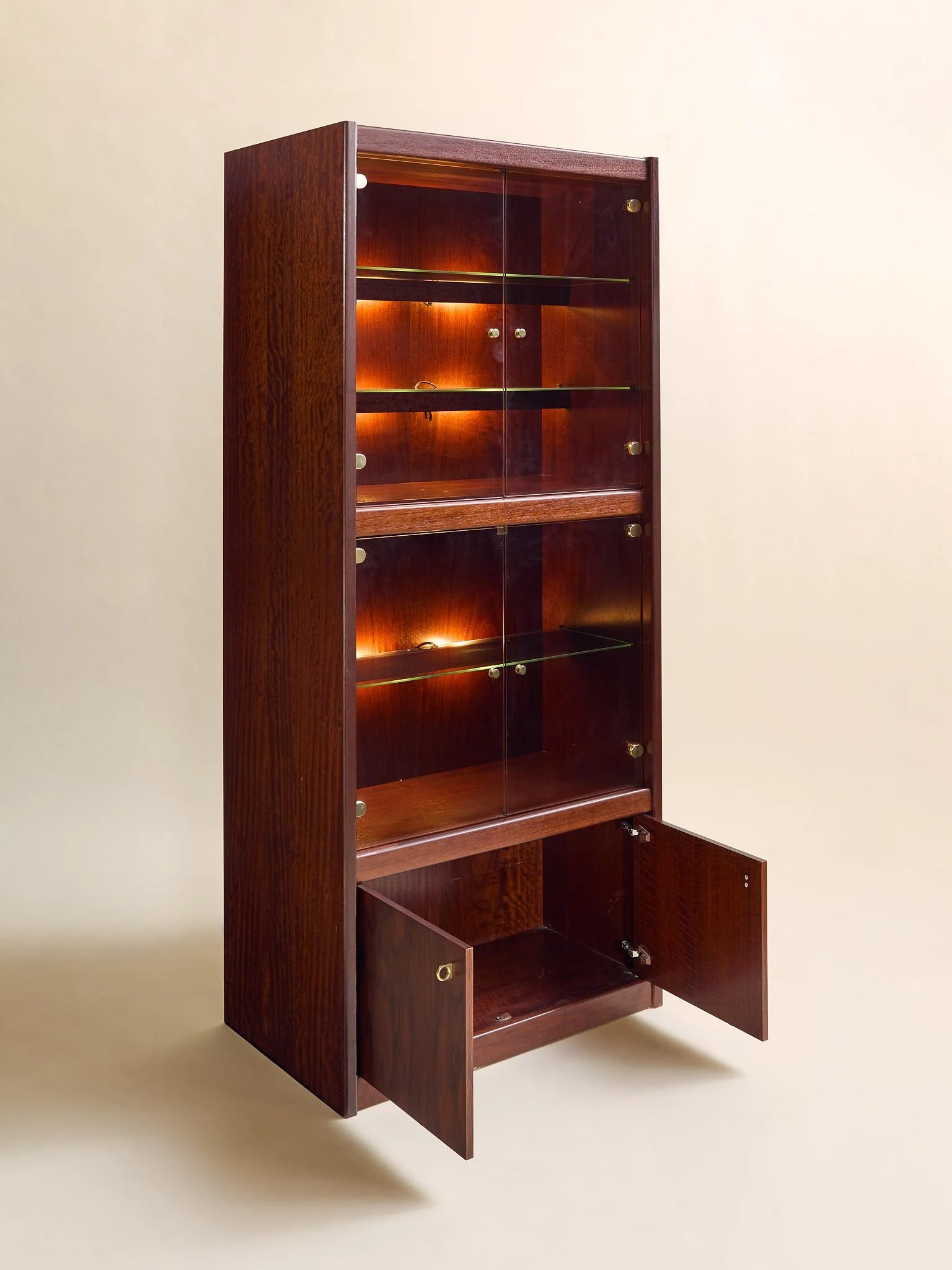 The Vintage Rosewood And Glass Bar CabinetCabinets and ShelvingMiscellanea, etc.