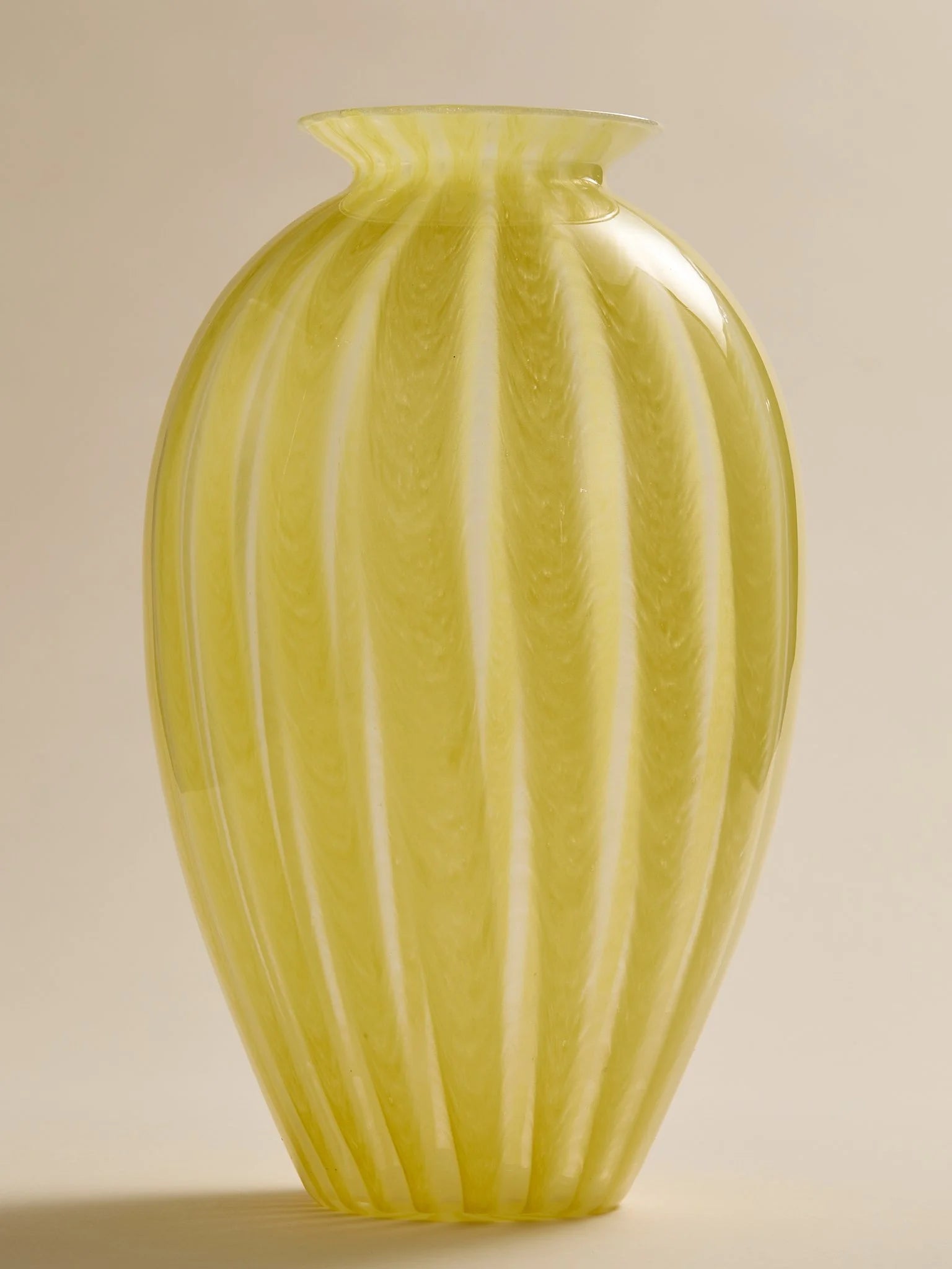 The Vintage Handblown Yellow Stripe Art Glass VaseVasesMiscellanea, etc.