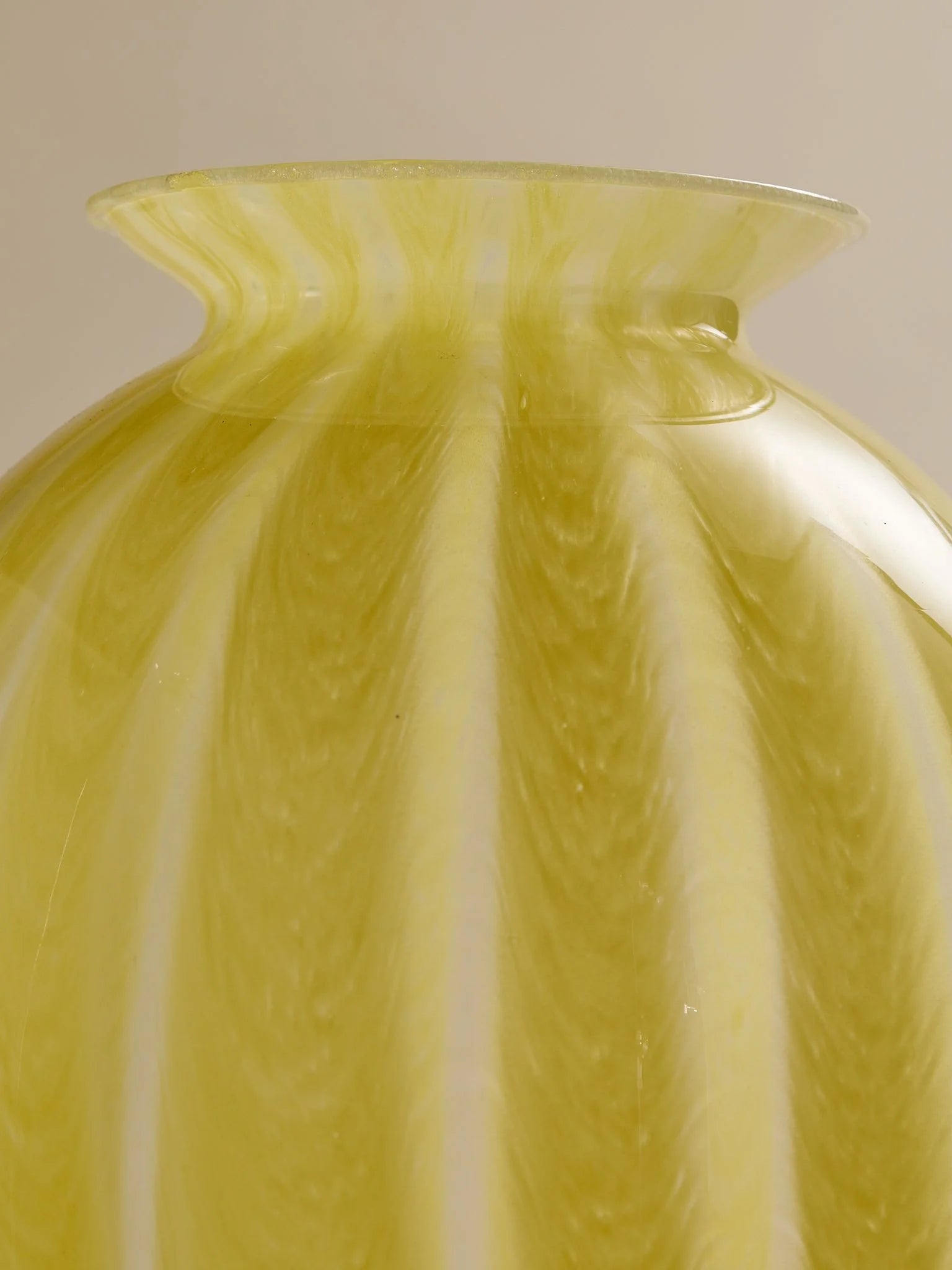 The Vintage Handblown Yellow Stripe Art Glass VaseVasesMiscellanea, etc.