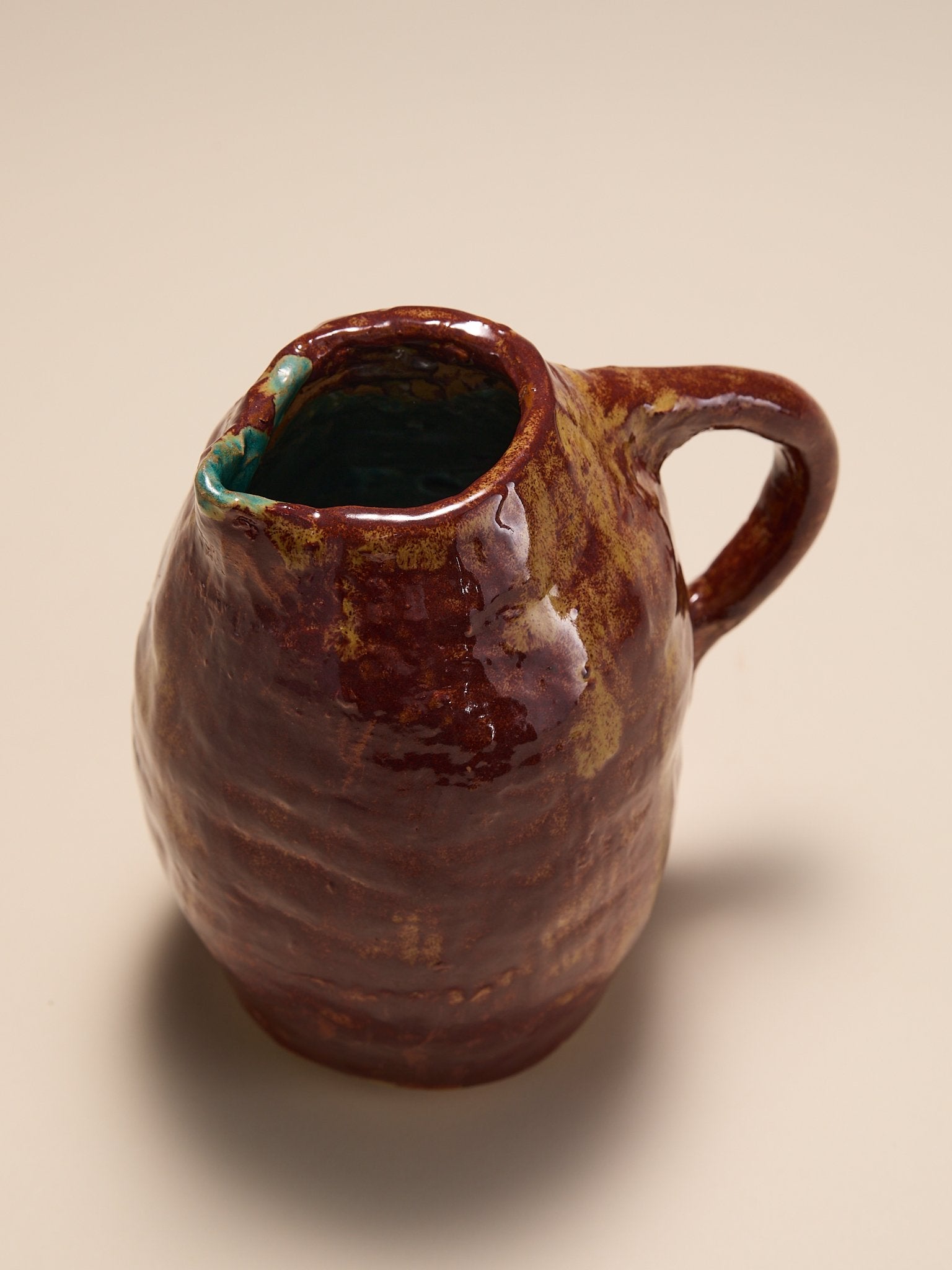 The Vintage Art Ceramic Red Splatter Glaze PitcherVasesMiscellanea, etc.