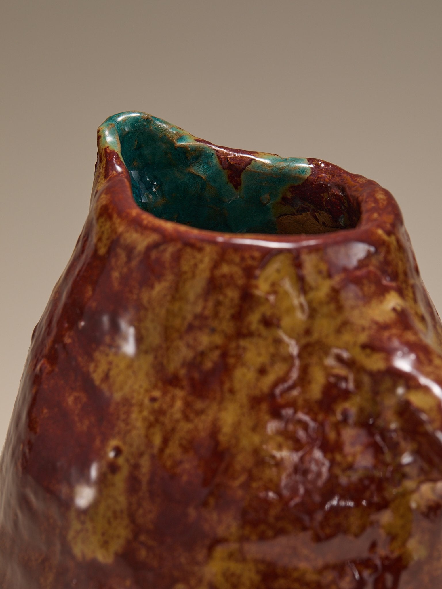 The Vintage Art Ceramic Red Splatter Glaze PitcherVasesMiscellanea, etc.