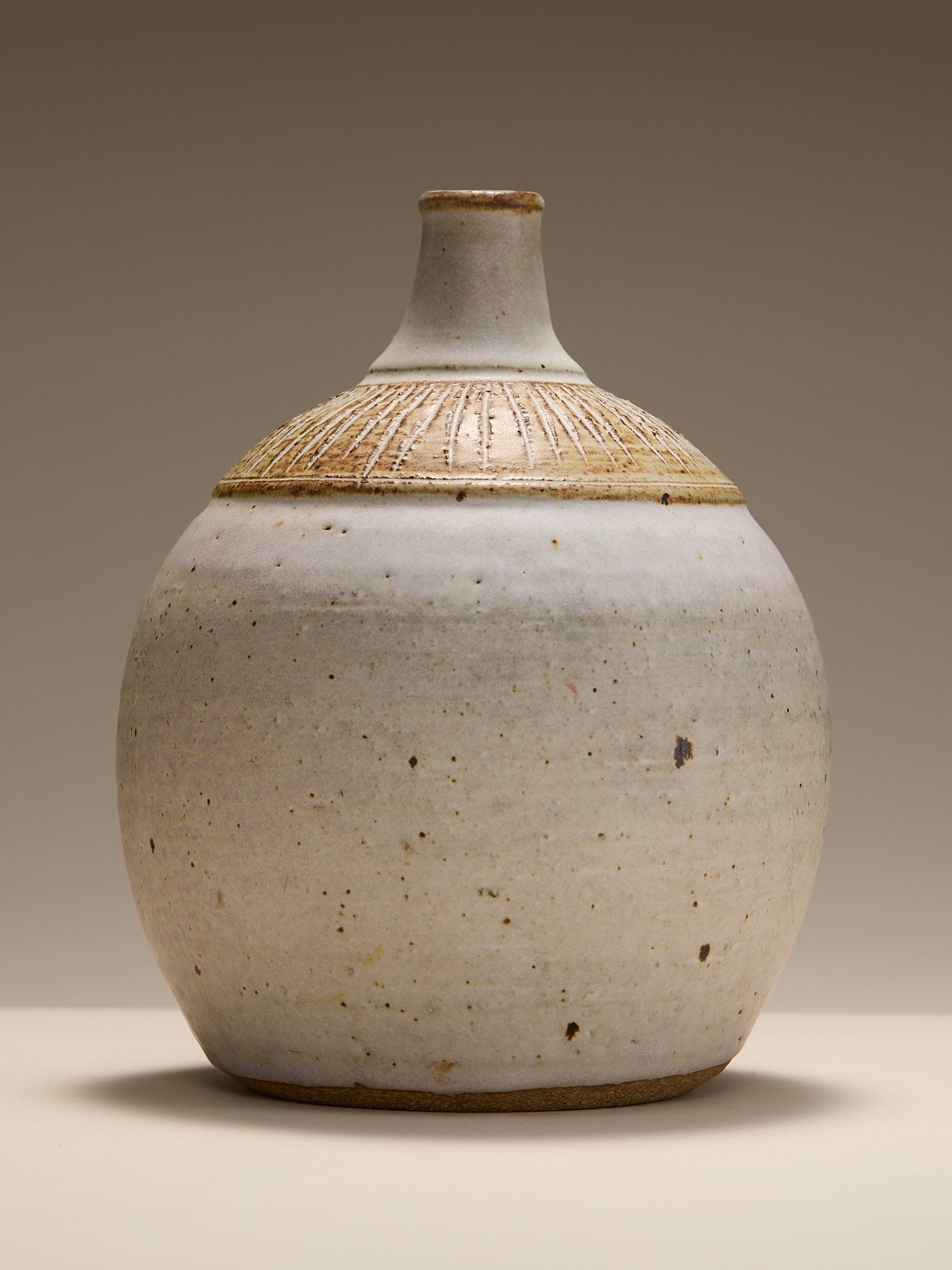 The 1970s American Studio Pottery Vessel with Carved Collar DetailVasesMiscellanea, etc.