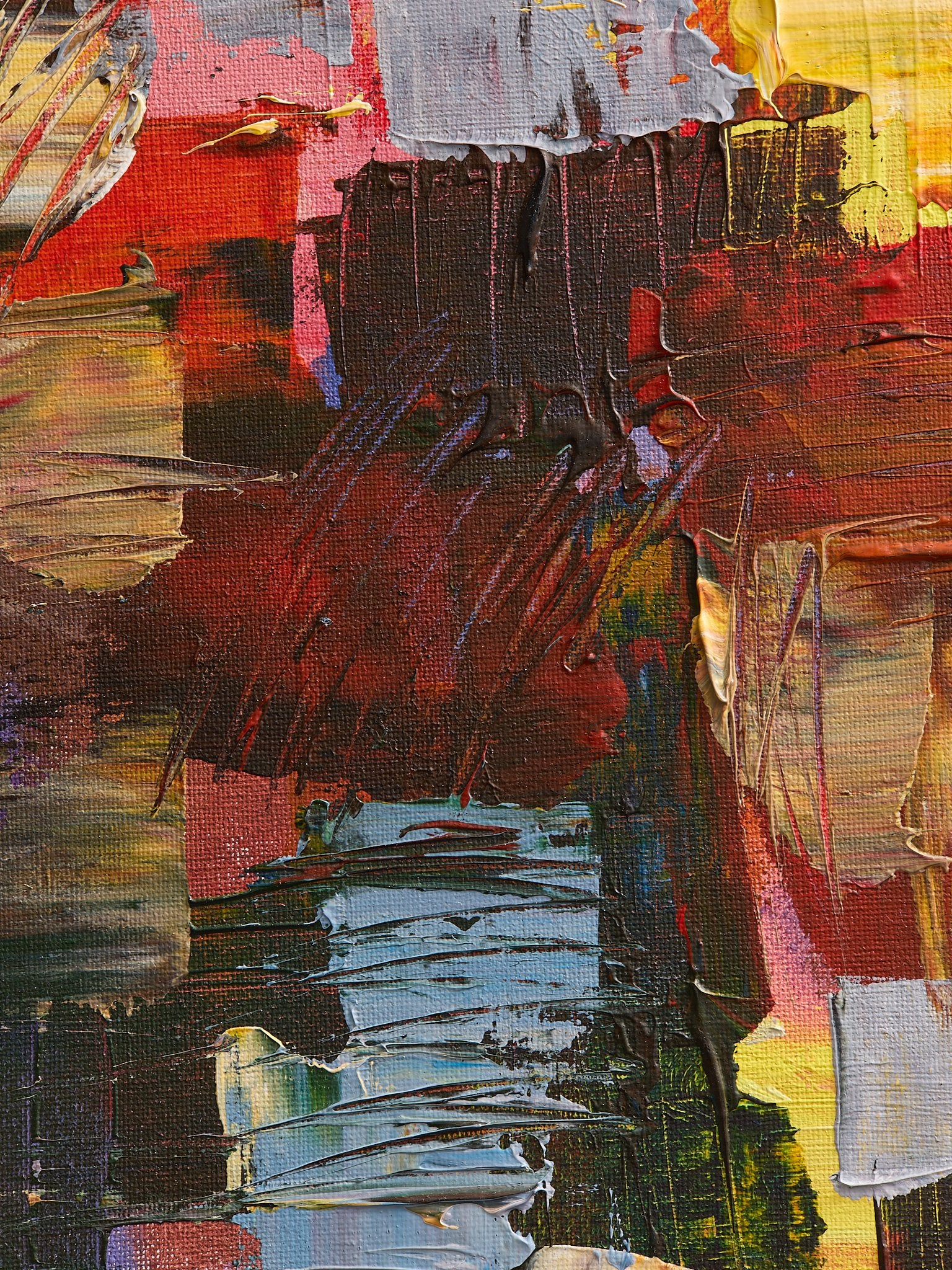 The Vintage Original Leif Janik Painting Acrylic on Canvas, BrightArtMiscellanea, etc.