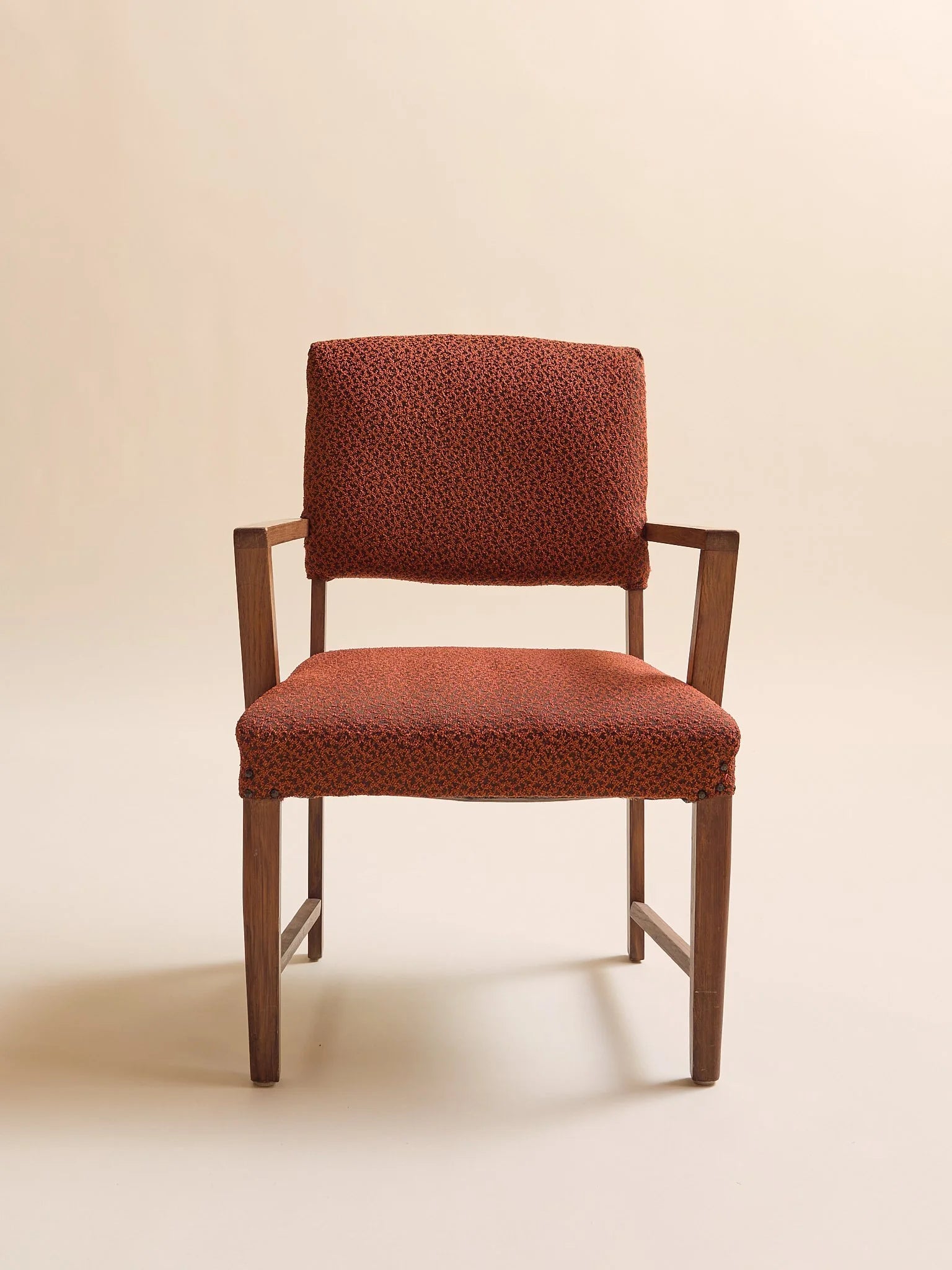 The Vintage Danish-Style Armchair in Rust BoucléSeatingMiscellanea, etc.
