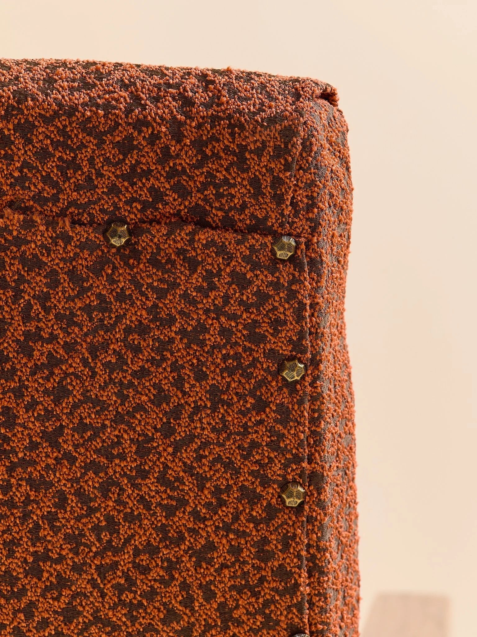 The Vintage Danish-Style Armchair in Rust BoucléSeatingMiscellanea, etc.