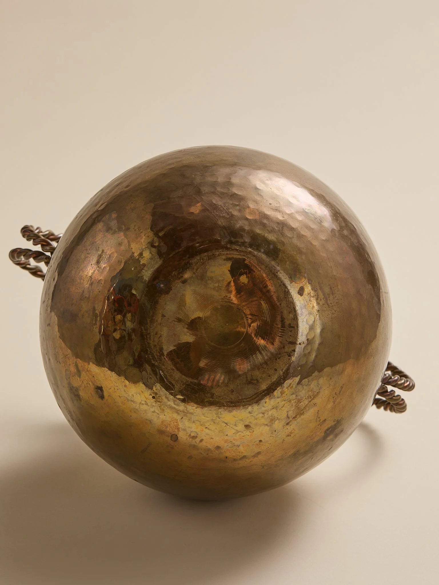 The Vintage Hammered Brass Vessel with Braided ArmsVasesMiscellanea, etc.