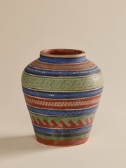 The Vintage Southwestern Hand-Painted Vase in Blue, Green, & RustVasesMiscellanea, etc.