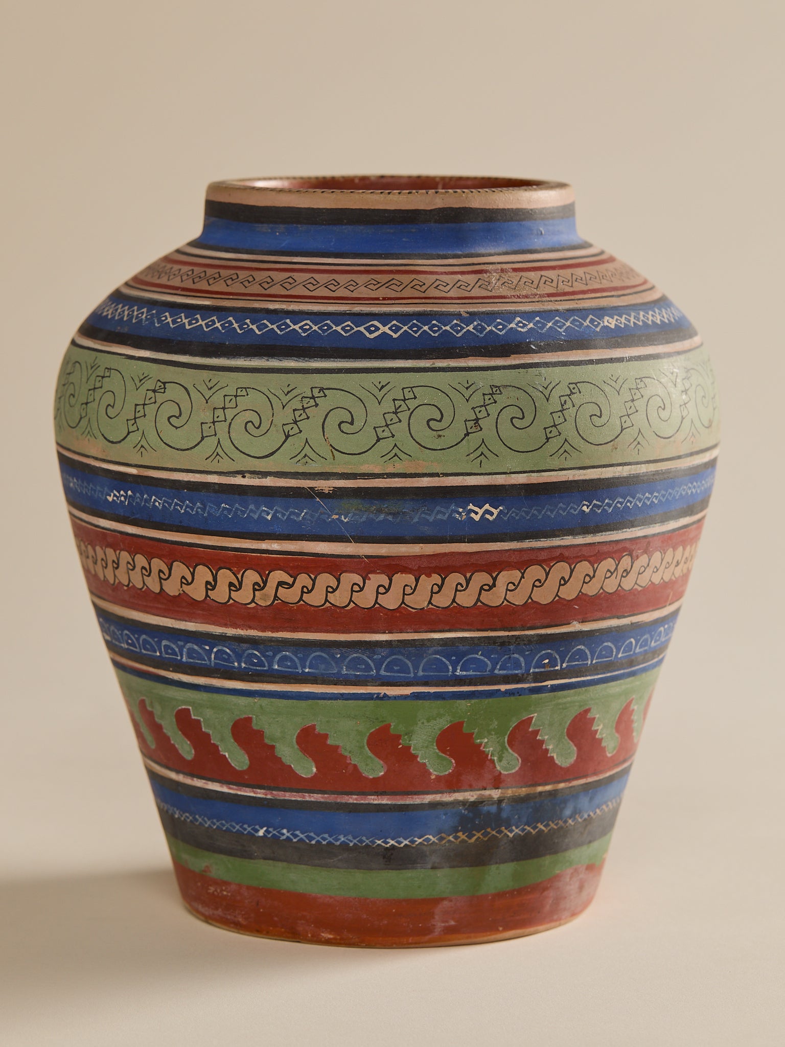 The Vintage Southwestern Hand-Painted Vase in Blue, Green, & RustVasesMiscellanea, etc.