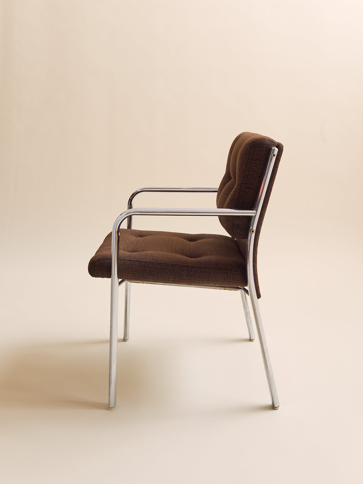Vintage 1970s Chrome & Burl Wood Mid-Century ArmchairsSeatingMiscellanea, etc.