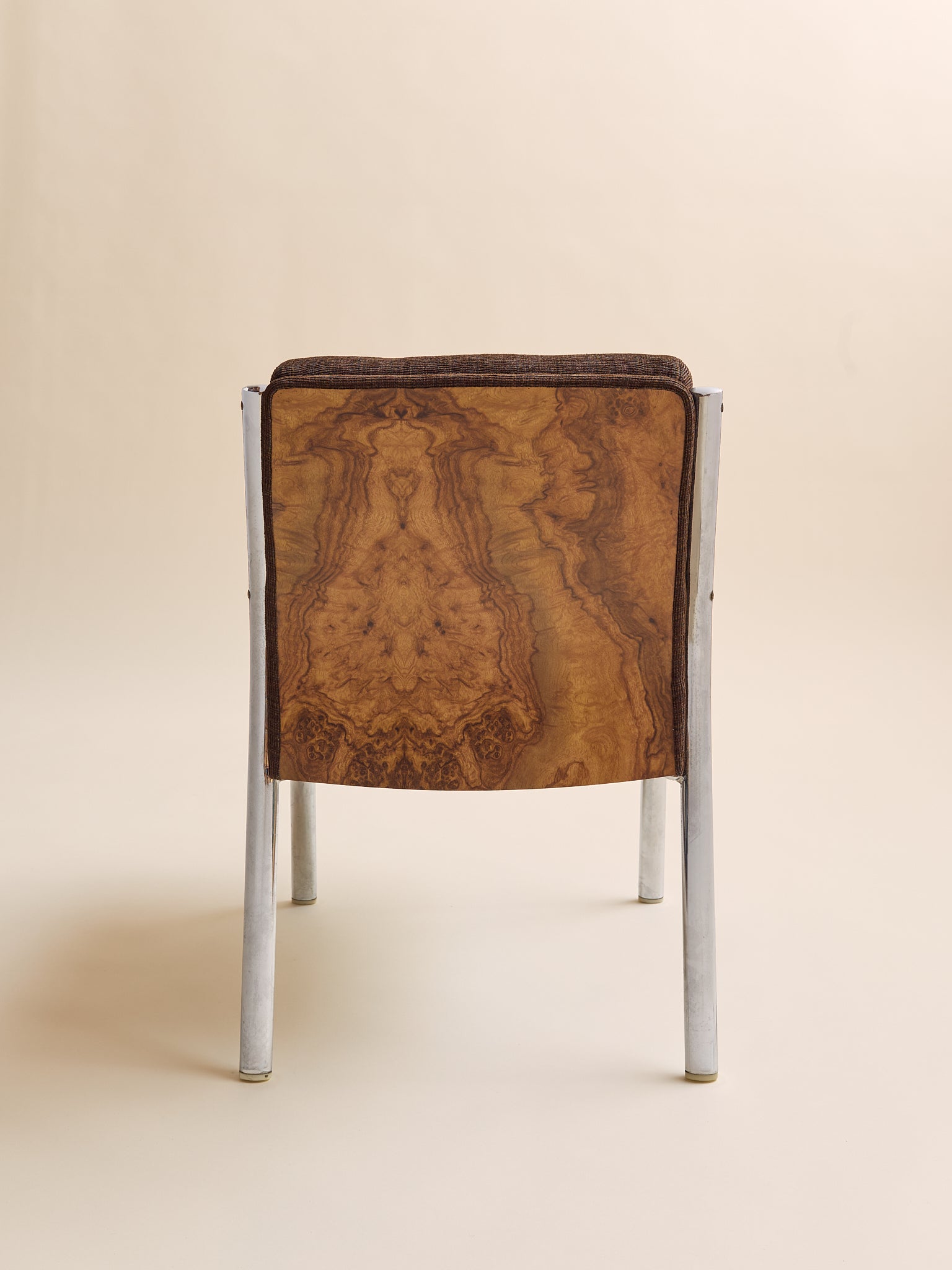 Vintage 1970s Chrome & Burl Wood Mid-Century ArmchairsSeatingMiscellanea, etc.