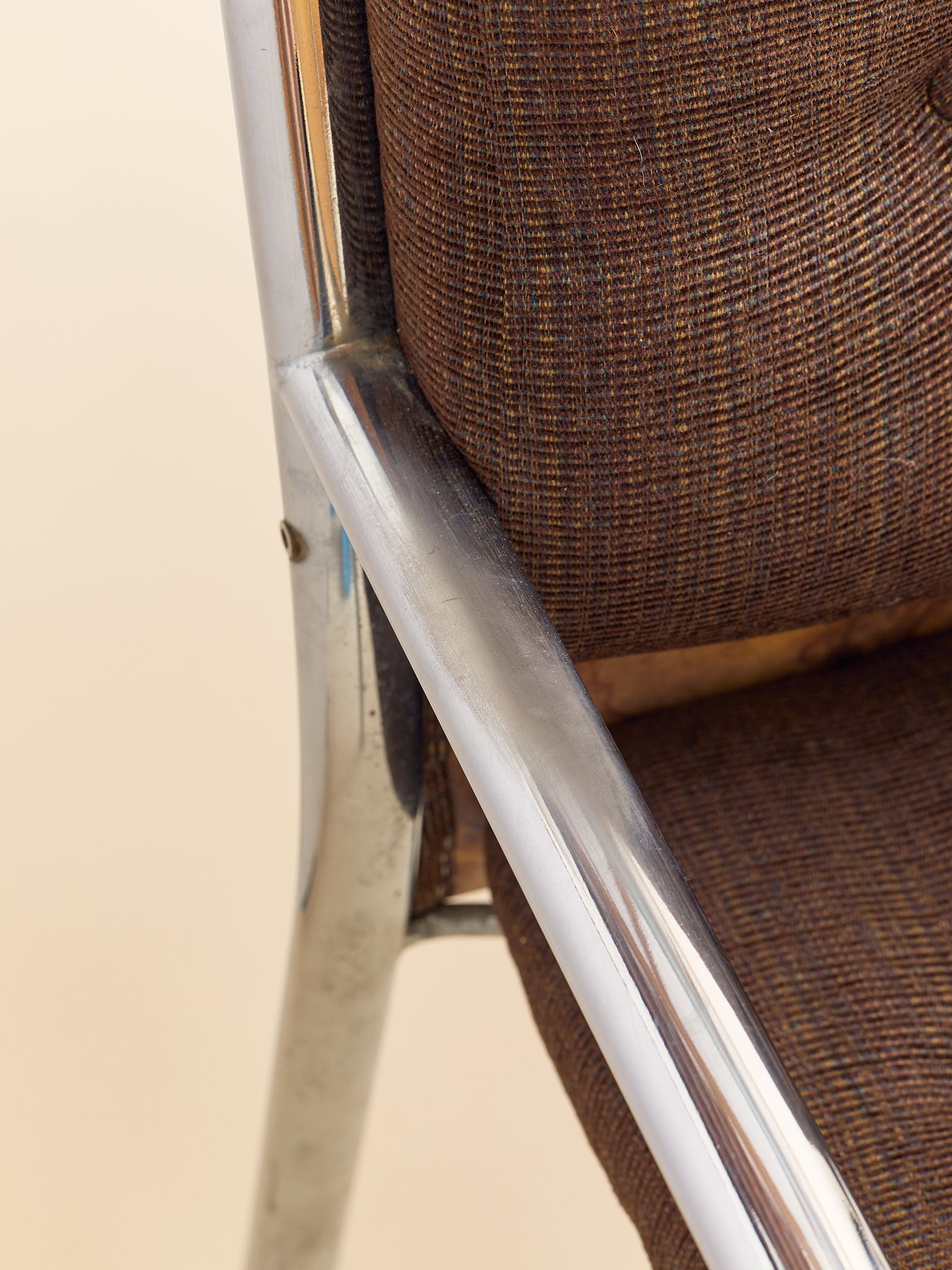 Vintage 1970s Chrome & Burl Wood Mid-Century ArmchairsSeatingMiscellanea, etc.