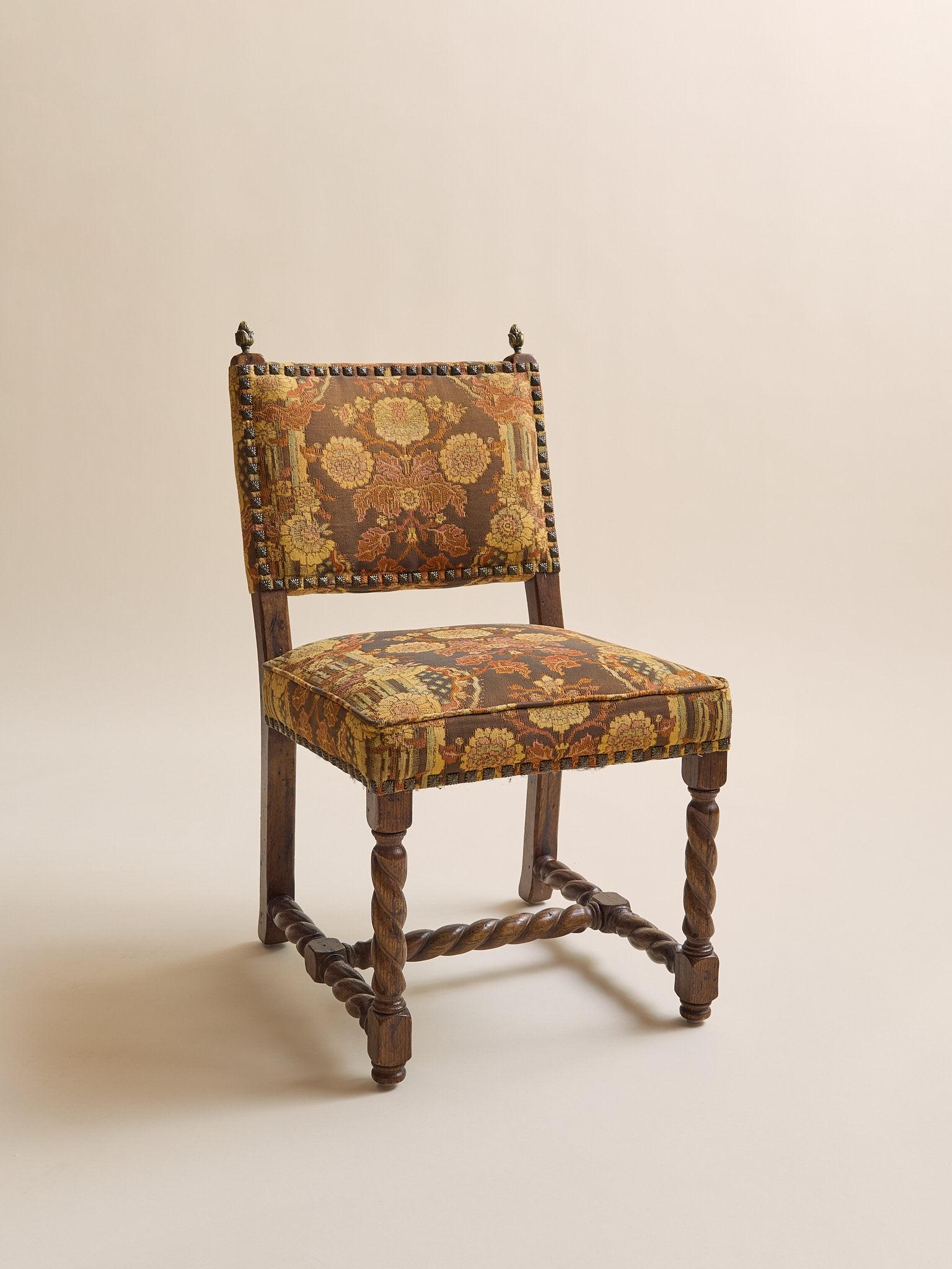 The Vintage 1970s Baroque Revival Tapestry & Carved Wood Dining Chairs, 4 AvailableSeatingMiscellanea, etc.