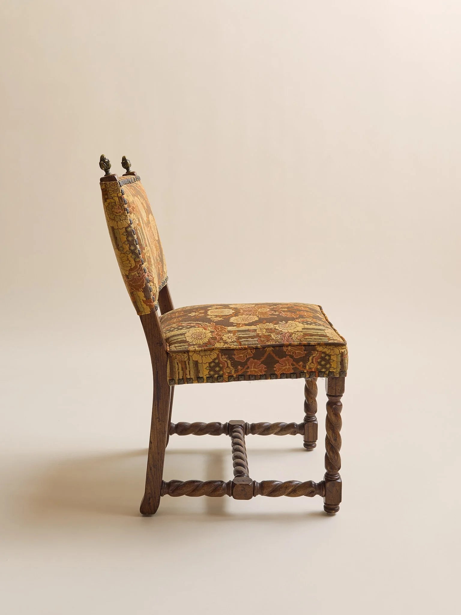The Vintage 1970s Baroque Revival Tapestry & Carved Wood Dining Chairs, 4 AvailableSeatingMiscellanea, etc.