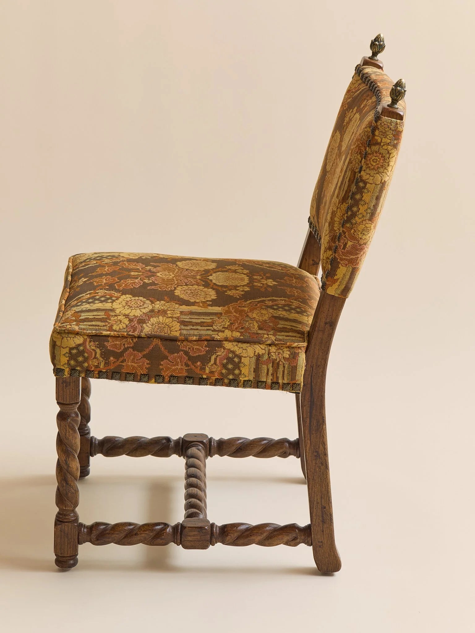 The Vintage 1970s Baroque Revival Tapestry & Carved Wood Dining Chairs, 4 AvailableSeatingMiscellanea, etc.