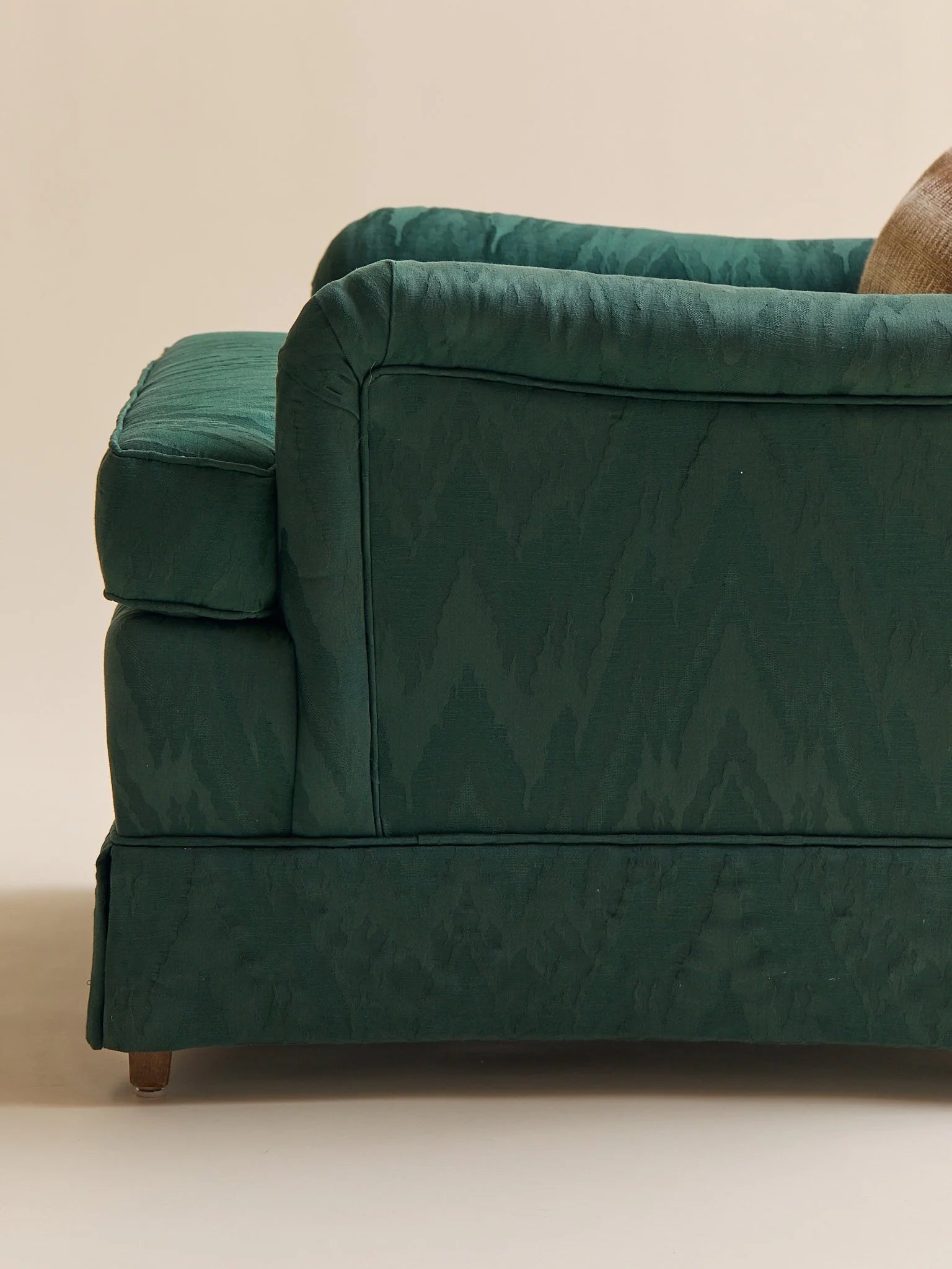 The Vintage Emerald Moire Flame Stitch Armchairs, 2 AvailableSeatingMiscellanea, etc.