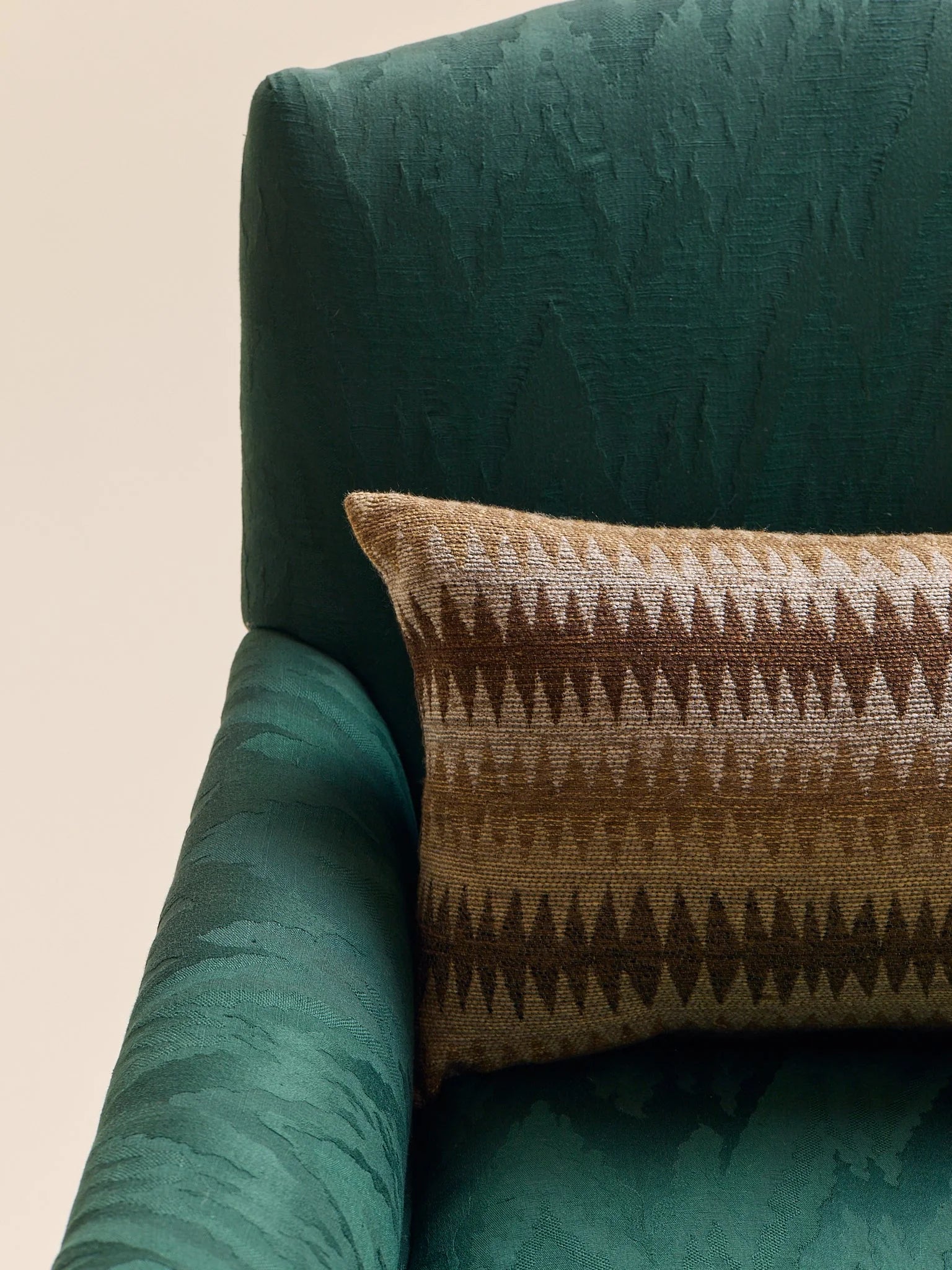 The Vintage Emerald Moire Flame Stitch Armchairs, 2 AvailableSeatingMiscellanea, etc.