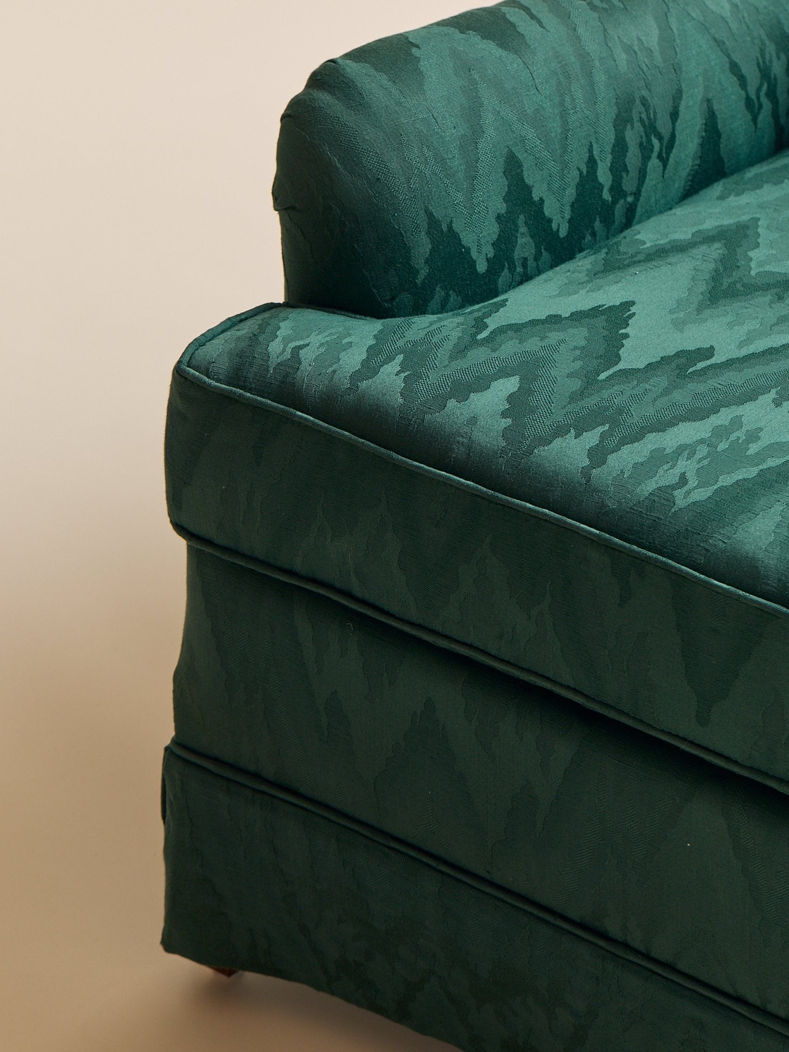 The Vintage Emerald Moire Flame Stitch Armchairs, 2 AvailableSeatingMiscellanea, etc.