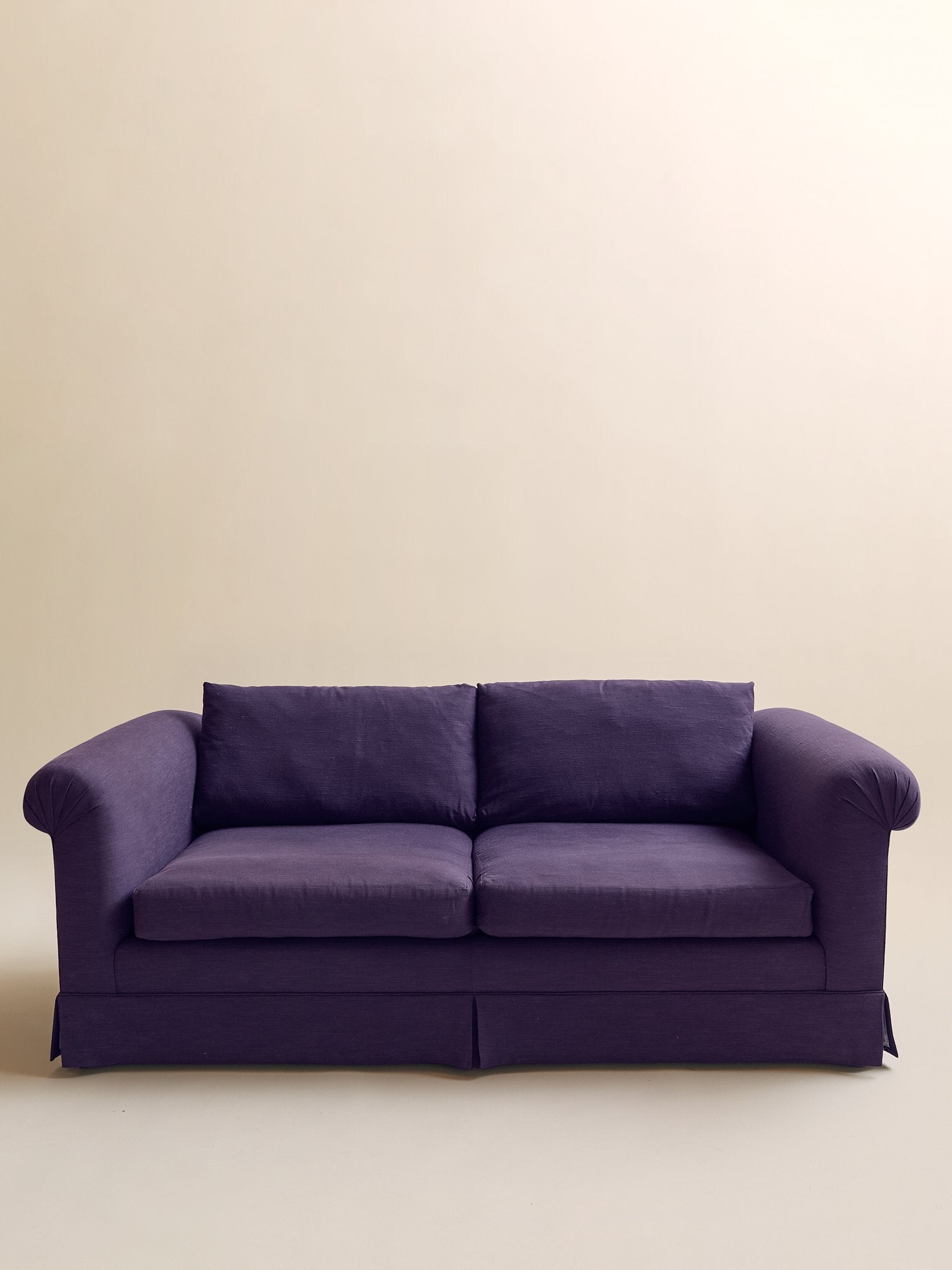 The Vintage Deep Plum Linen Down-filled LoveseatSeatingMiscellanea, etc.
