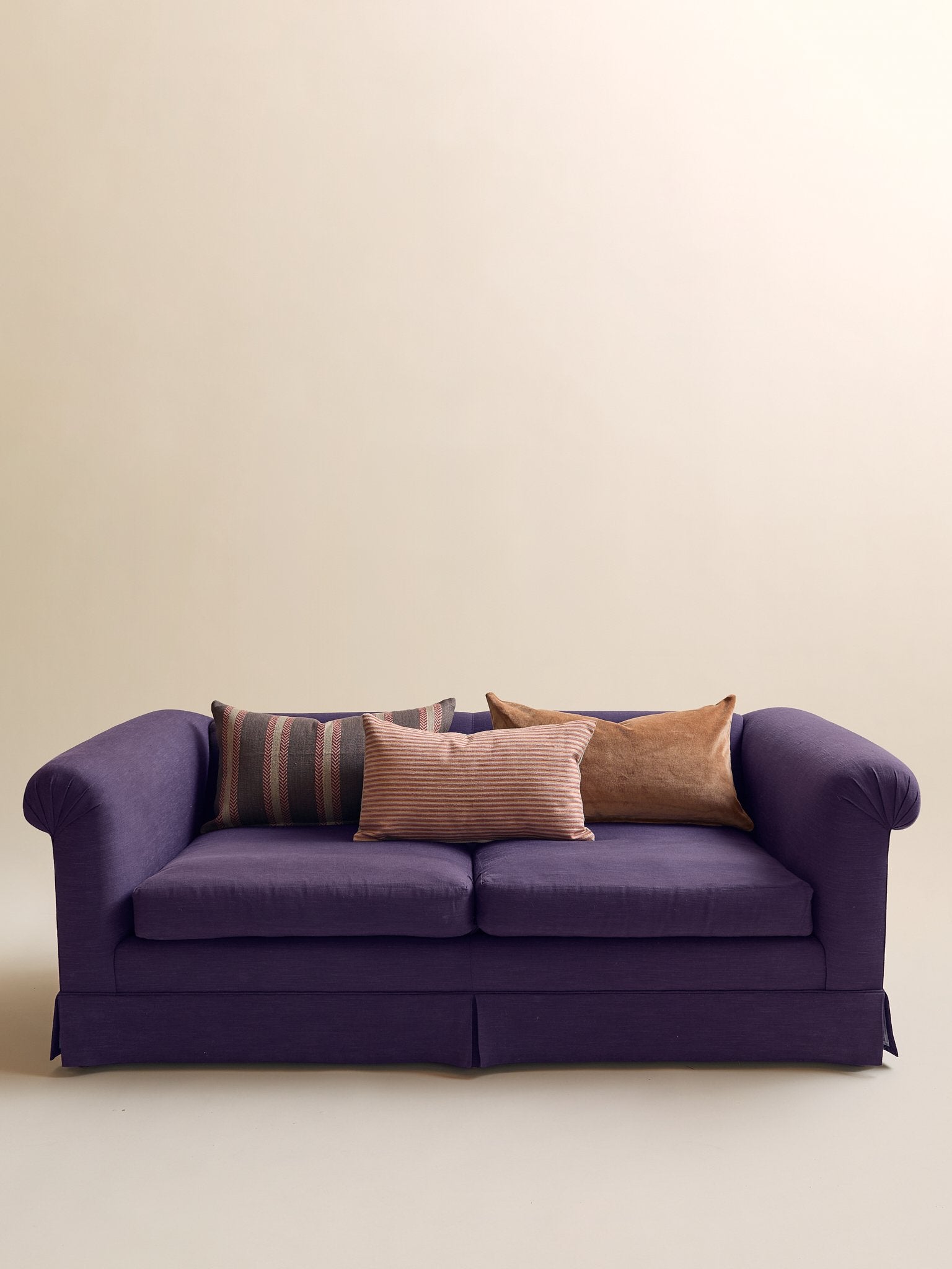 The Vintage Deep Plum Linen Down-filled LoveseatSeatingMiscellanea, etc.