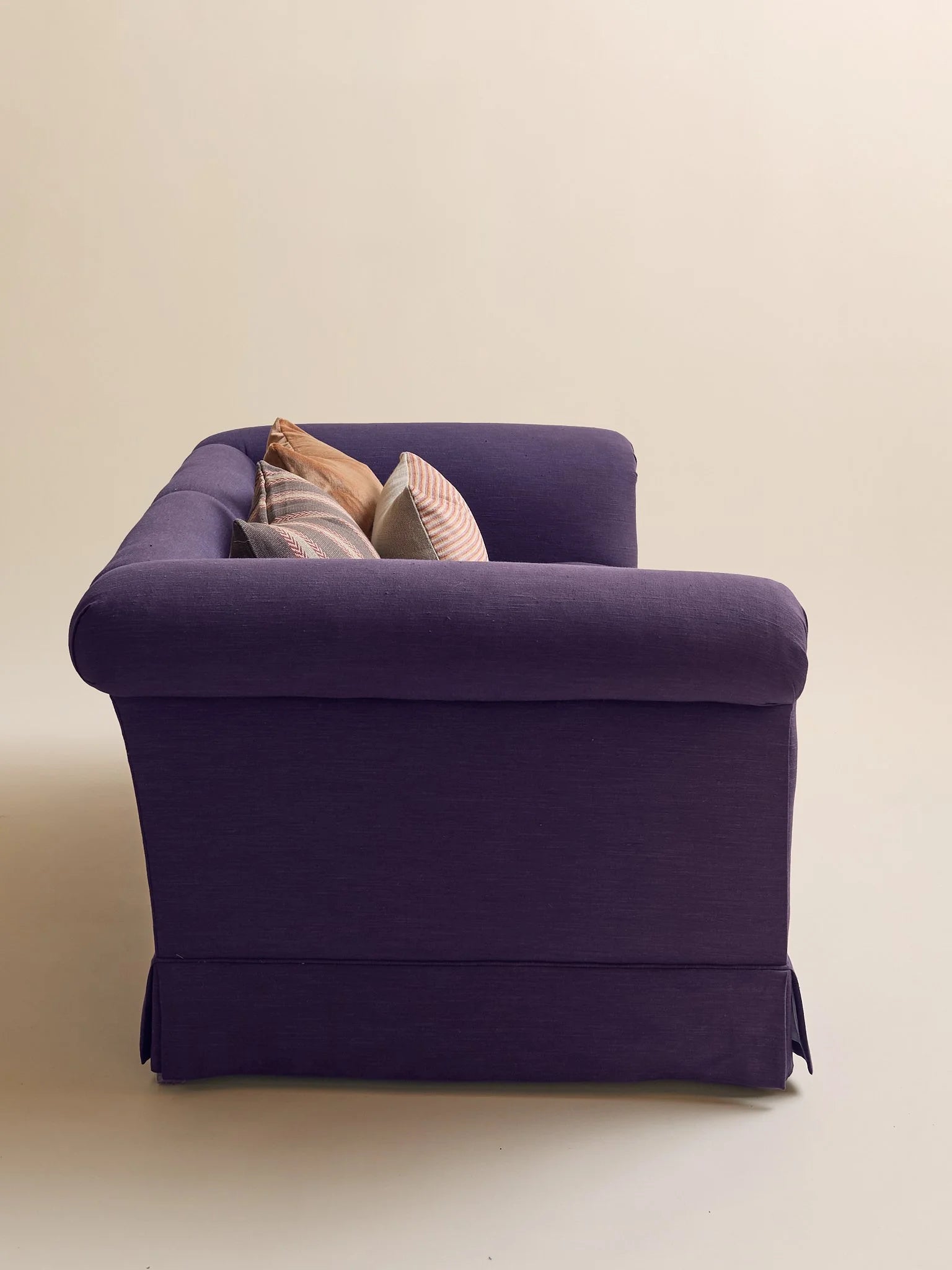 The Vintage Deep Plum Linen Down-filled LoveseatSeatingMiscellanea, etc.
