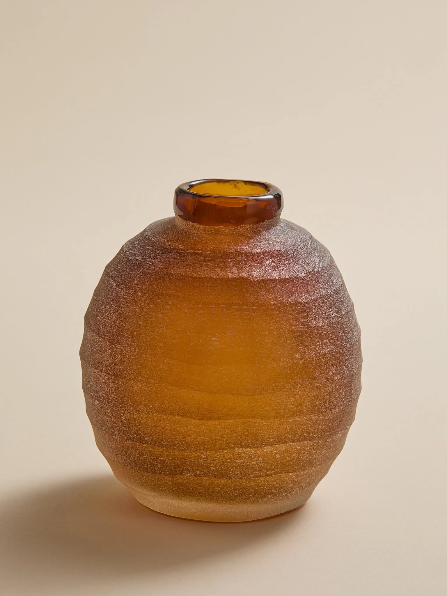 The Vintage Amber Etched Glass VaseVasesMiscellanea, etc.