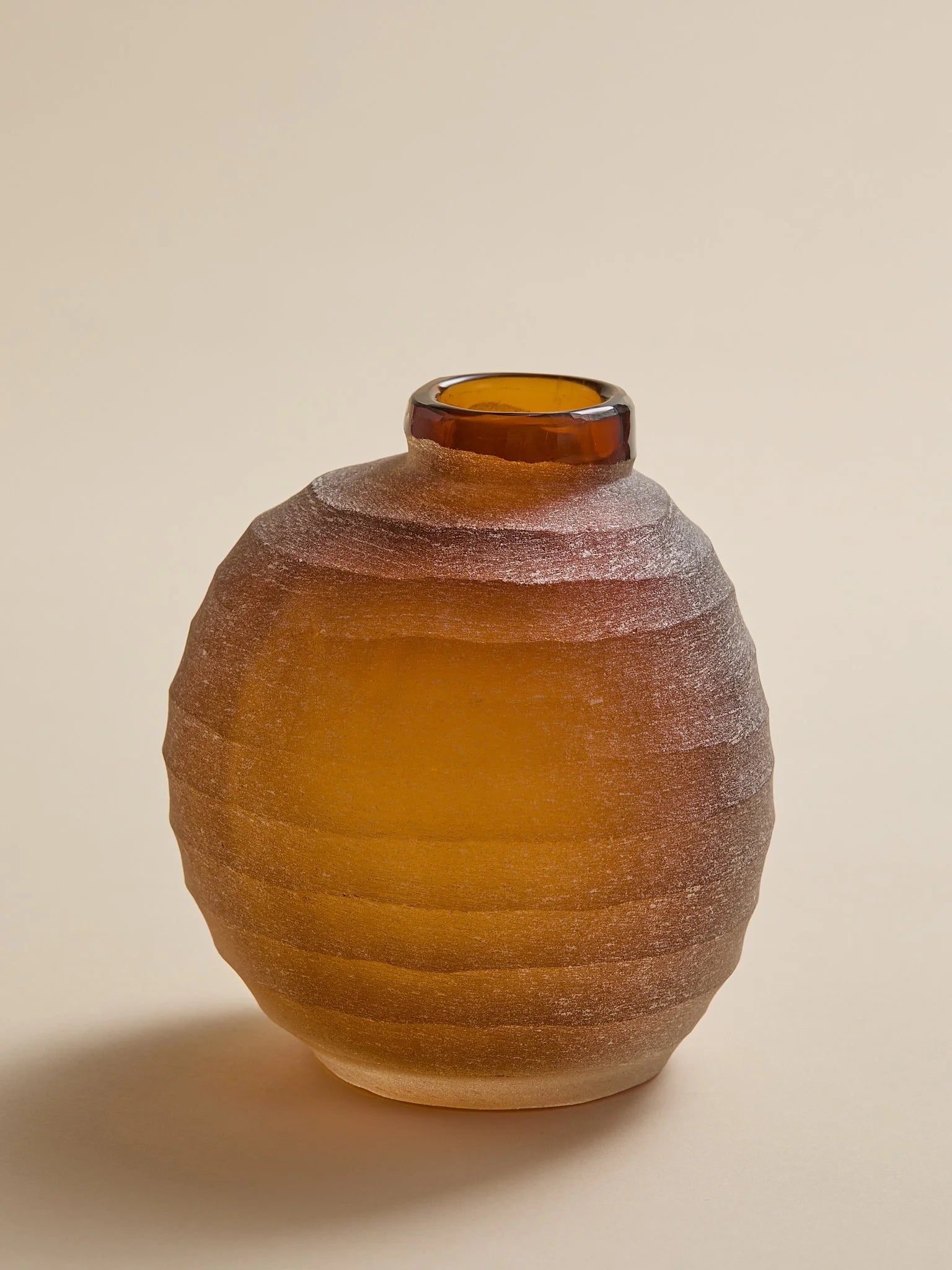 The Vintage Amber Etched Glass VaseVasesMiscellanea, etc.