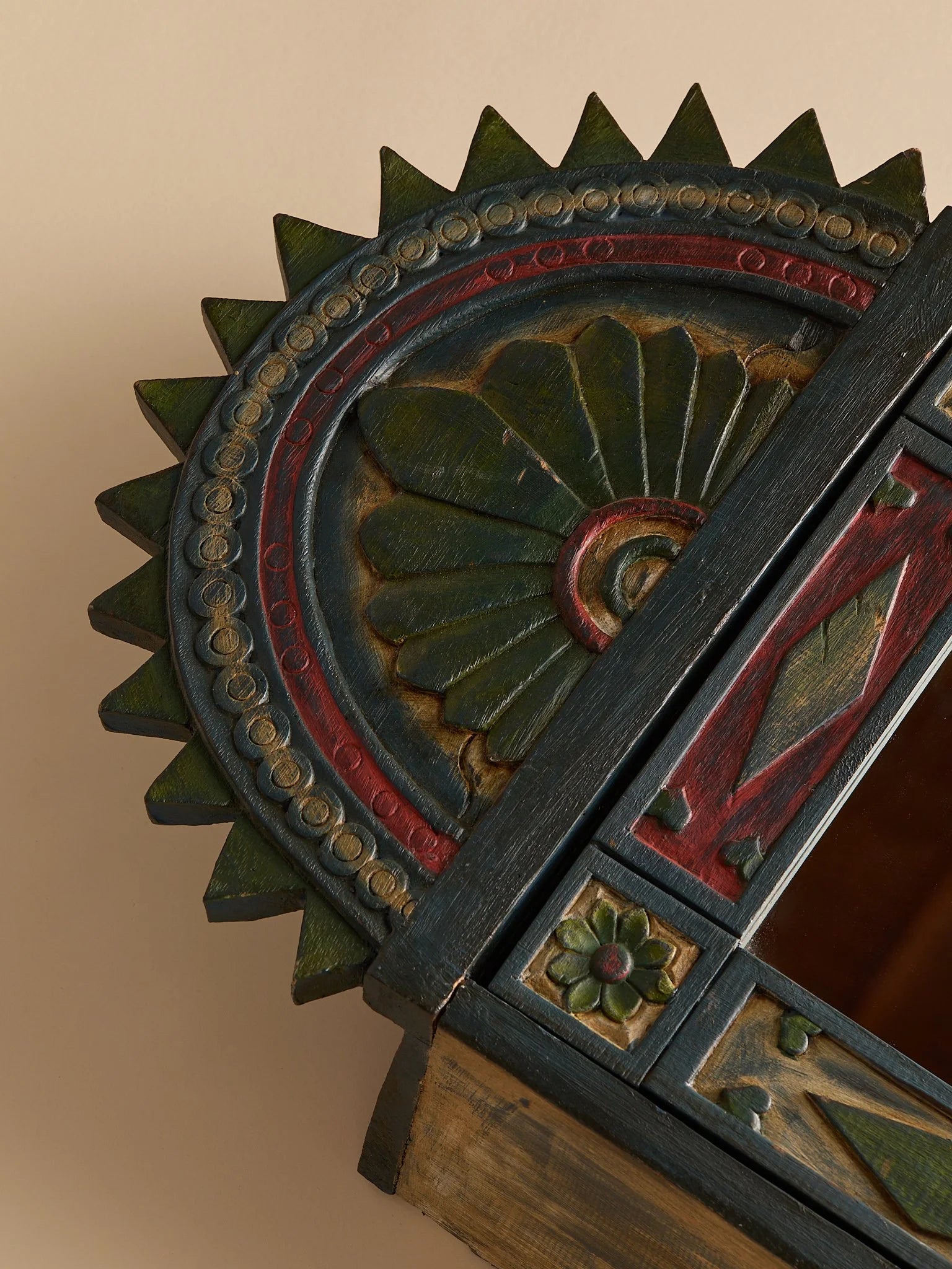 The Vintage Carved, Hand Painted Mirror Wall CabinetArtMiscellanea, etc.