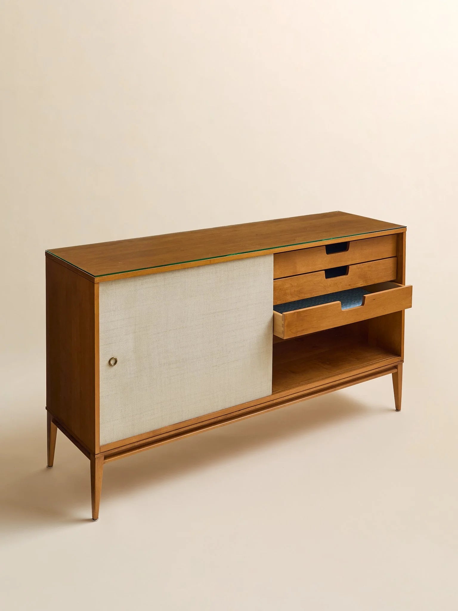 The Vintage Paul McCobb Planner Group "Winchester" Sideboard with Grasscloth DoorsCredenzas and SideboardsMiscellanea, etc.