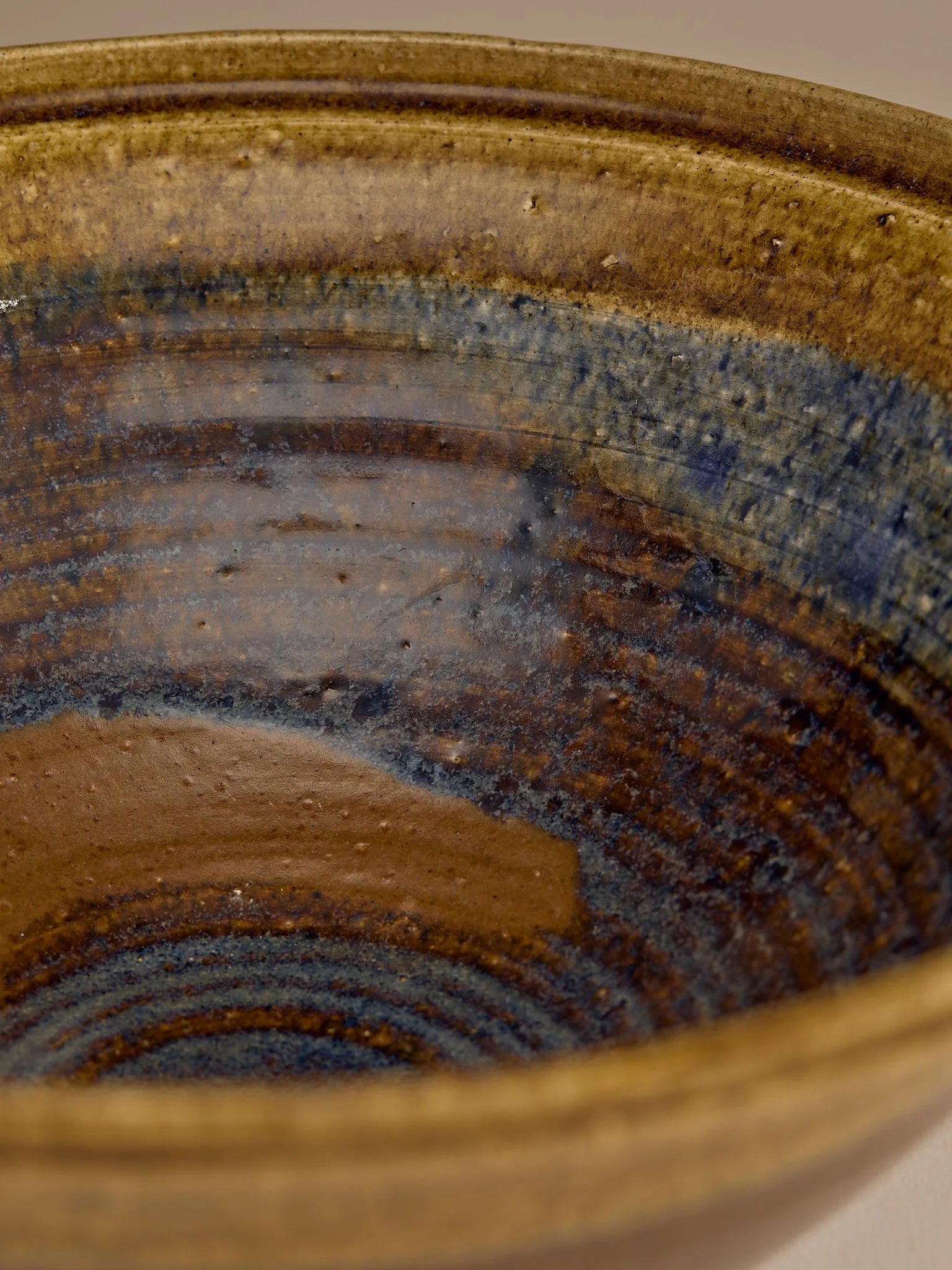 The Vintage Hand Made Ceramic Blue Glazed BowlTrays and BowlsMiscellanea, etc.