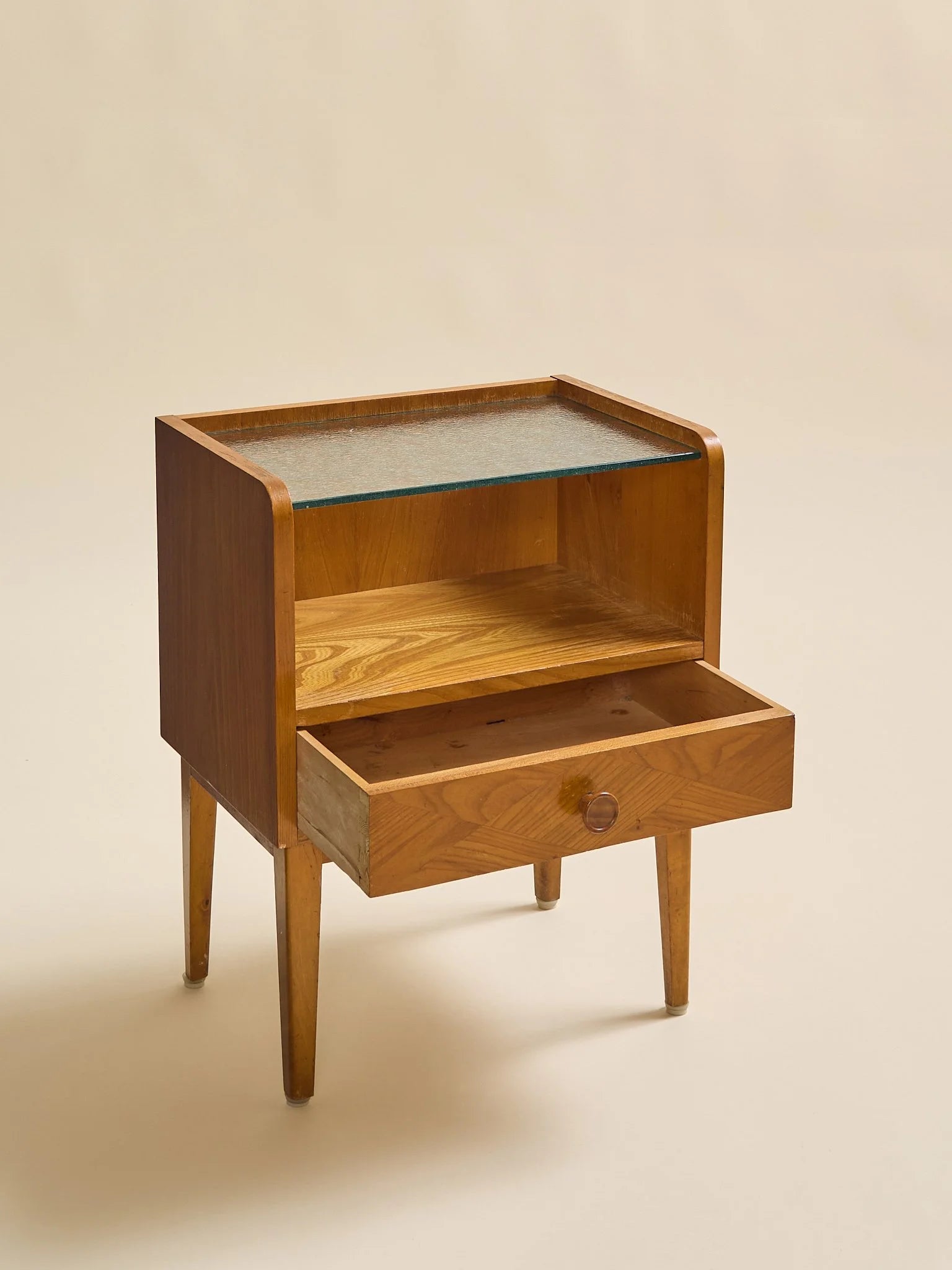 The Pair of Vintage 1960s Swedish Beech and Oak NightsandsSide TablesMiscellanea, etc.