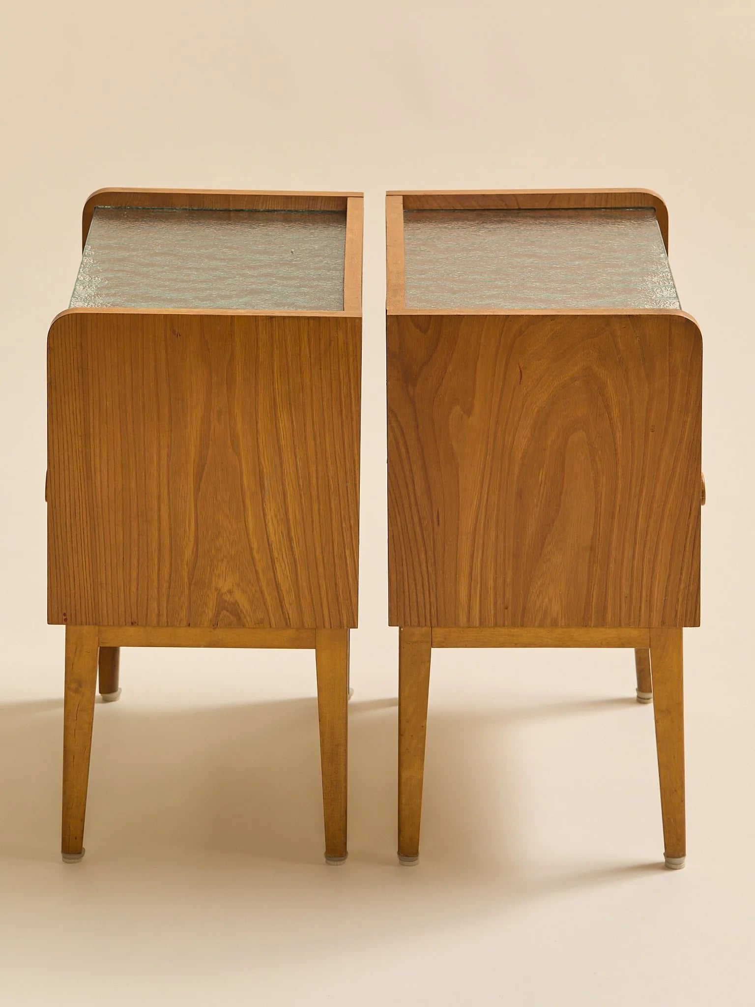 The Pair of Vintage 1960s Swedish Beech and Oak NightsandsSide TablesMiscellanea, etc.