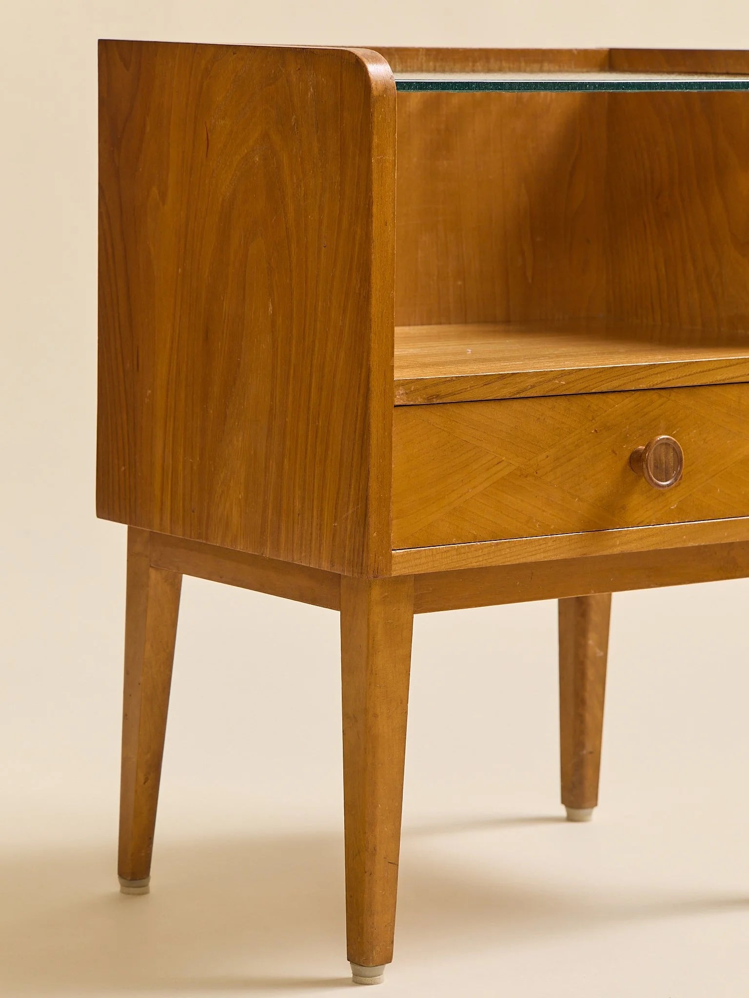 The Pair of Vintage 1960s Swedish Beech and Oak NightsandsSide TablesMiscellanea, etc.