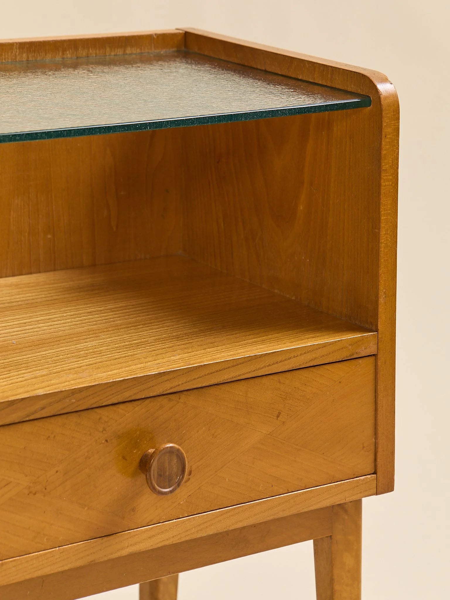 The Pair of Vintage 1960s Swedish Beech and Oak NightsandsSide TablesMiscellanea, etc.