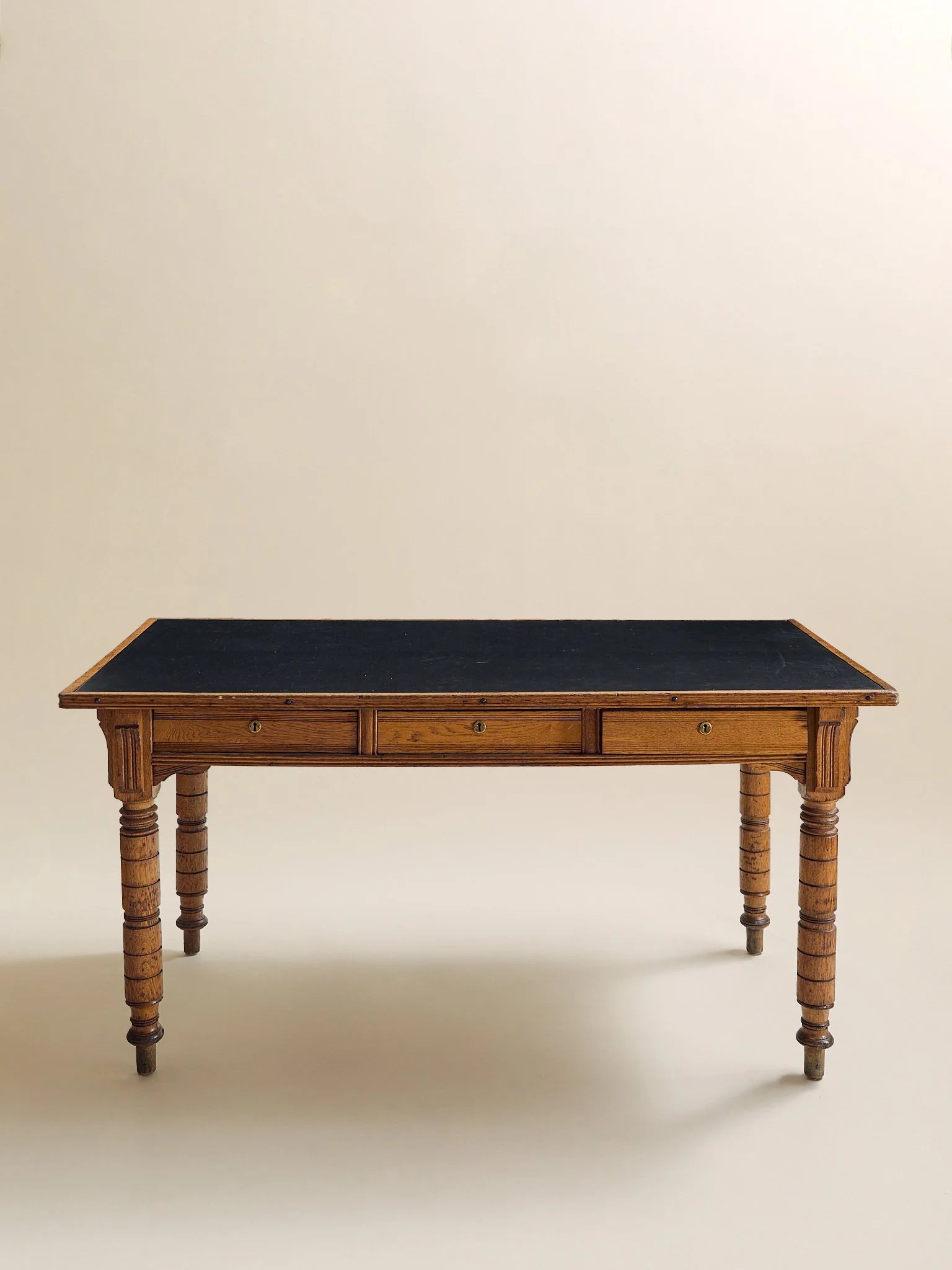 The Vintage Carved-Leg Leather Top Petite Dining Table or DeskDining TablesMiscellanea, etc.