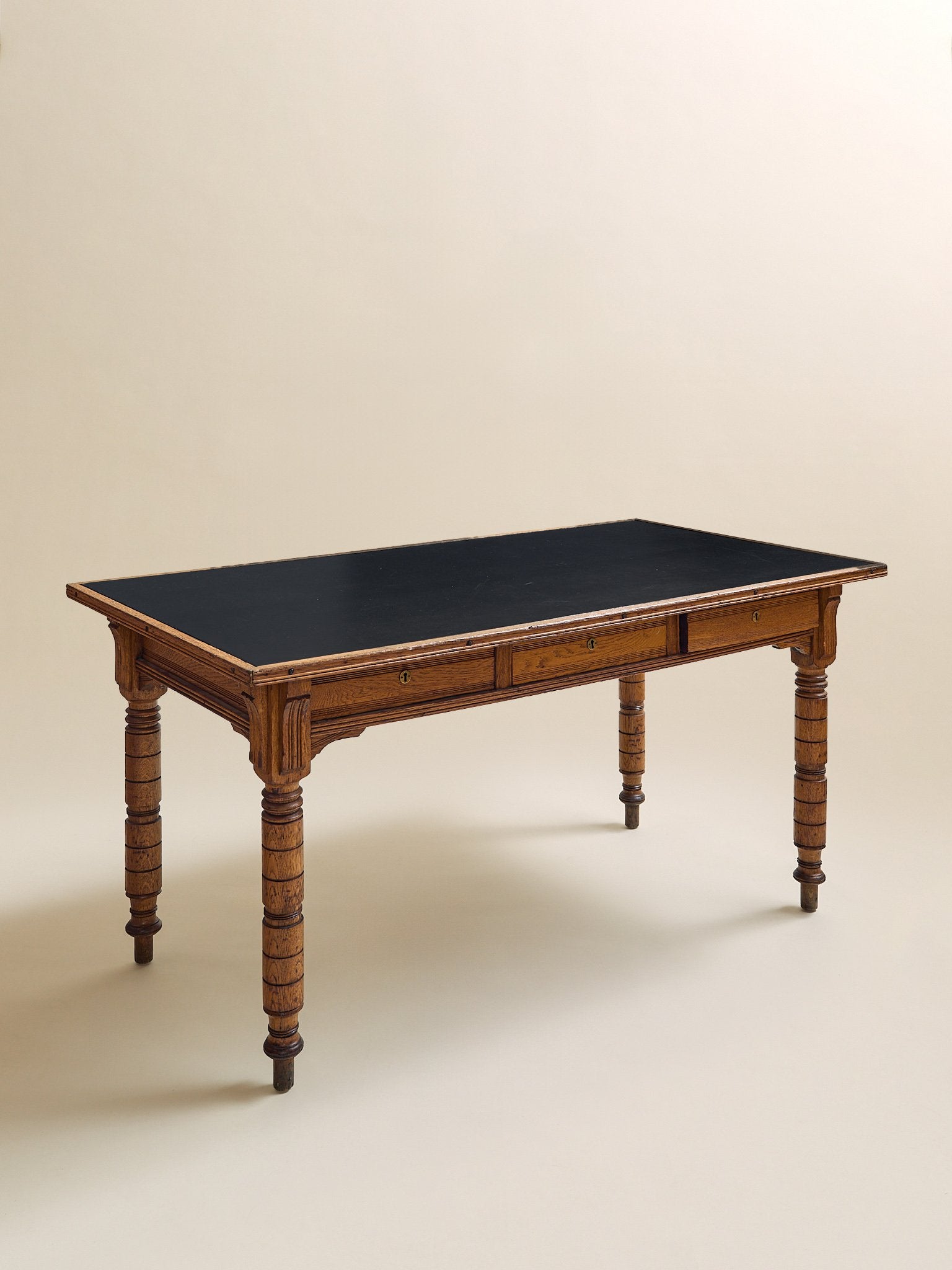 The Vintage Carved-Leg Leather Top Petite Dining Table or DeskDining TablesMiscellanea, etc.